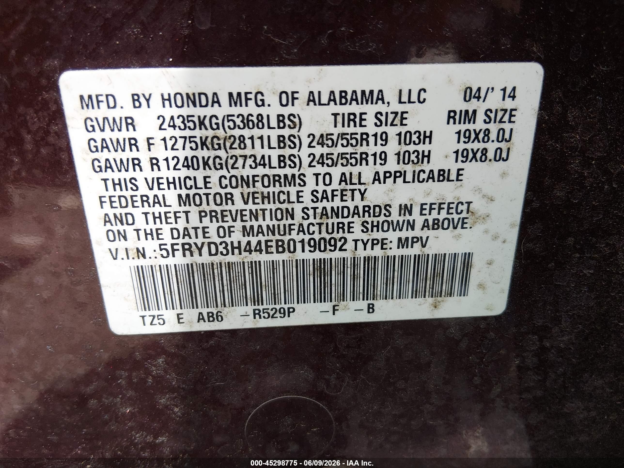 2014 Acura Mdx Technology Package Burgundy vin: 5FRYD3H44EB019092