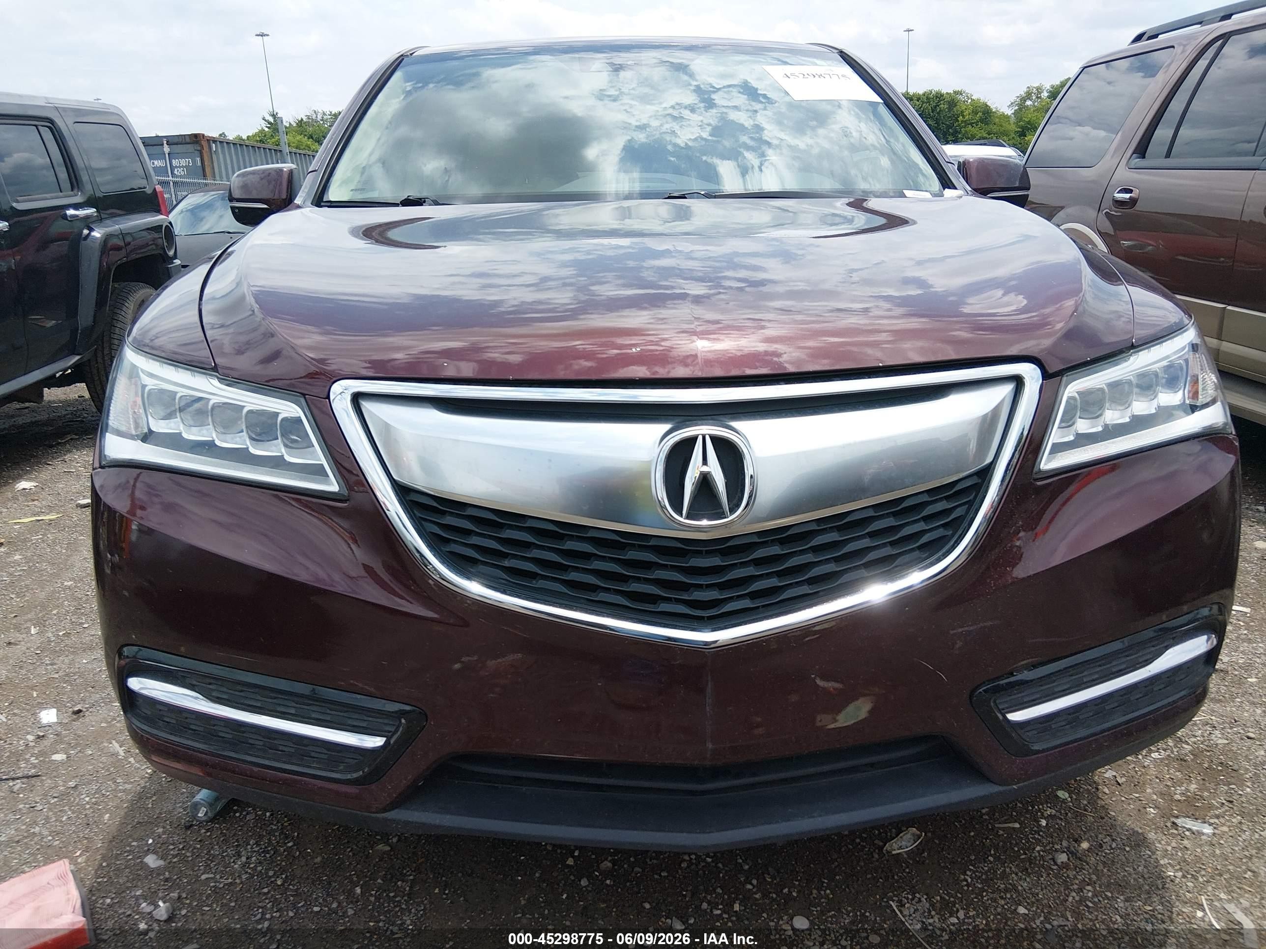 2014 Acura Mdx Technology Package Burgundy vin: 5FRYD3H44EB019092