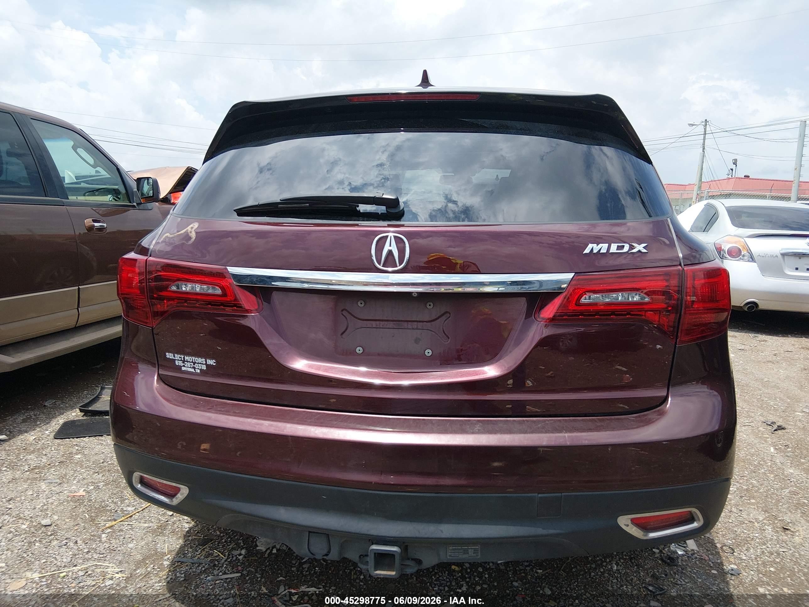 2014 Acura Mdx Technology Package Burgundy vin: 5FRYD3H44EB019092