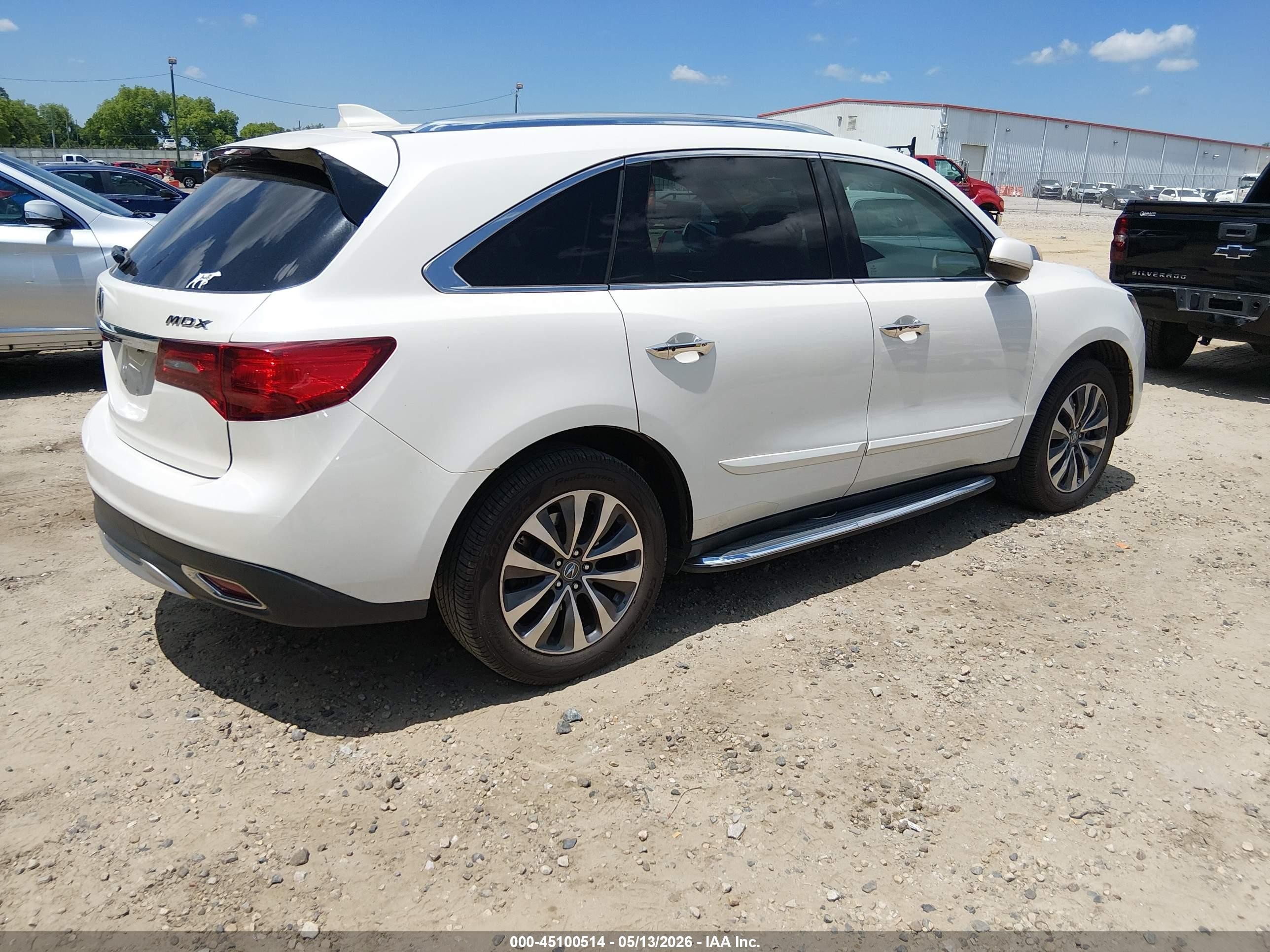 2015 Acura Mdx Technology Package White vin: 5FRYD3H44FB012886