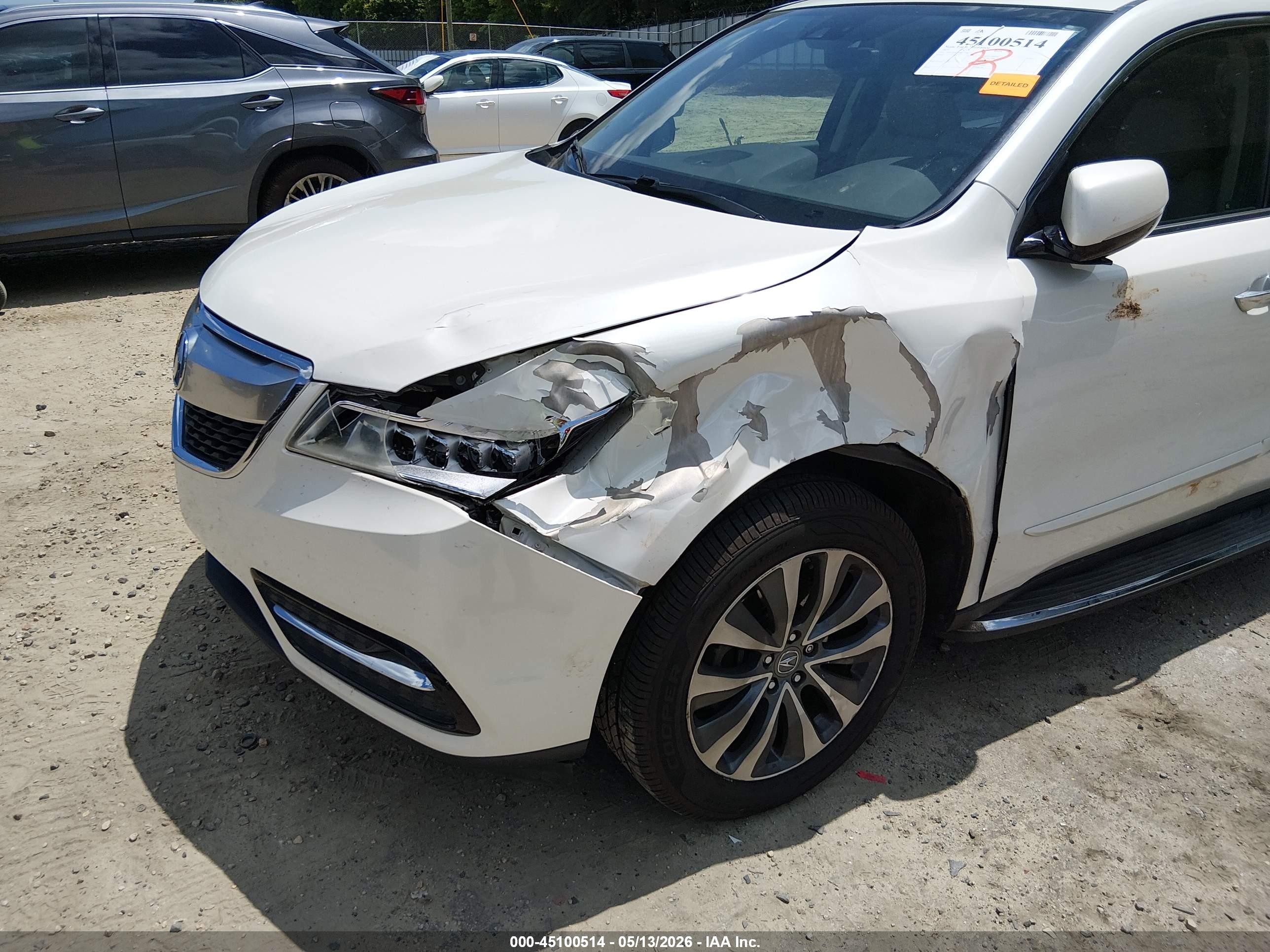 2015 Acura Mdx Technology Package White vin: 5FRYD3H44FB012886