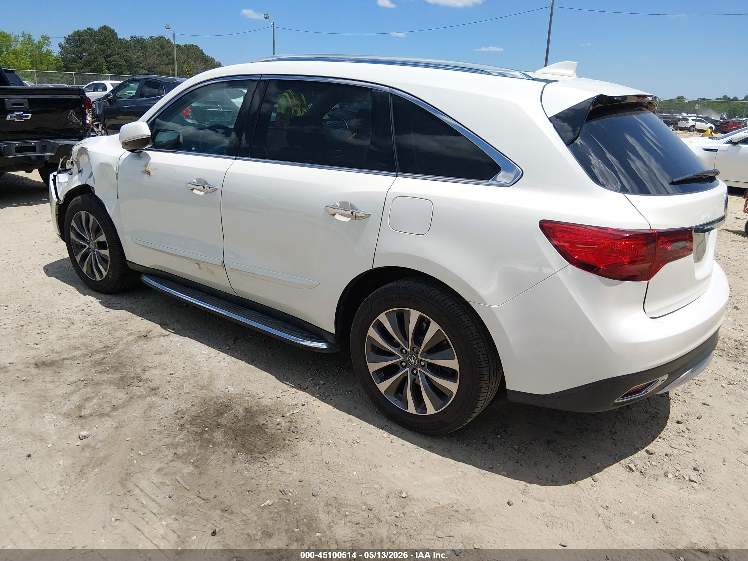 2015 Acura Mdx Technology Package White vin: 5FRYD3H44FB012886
