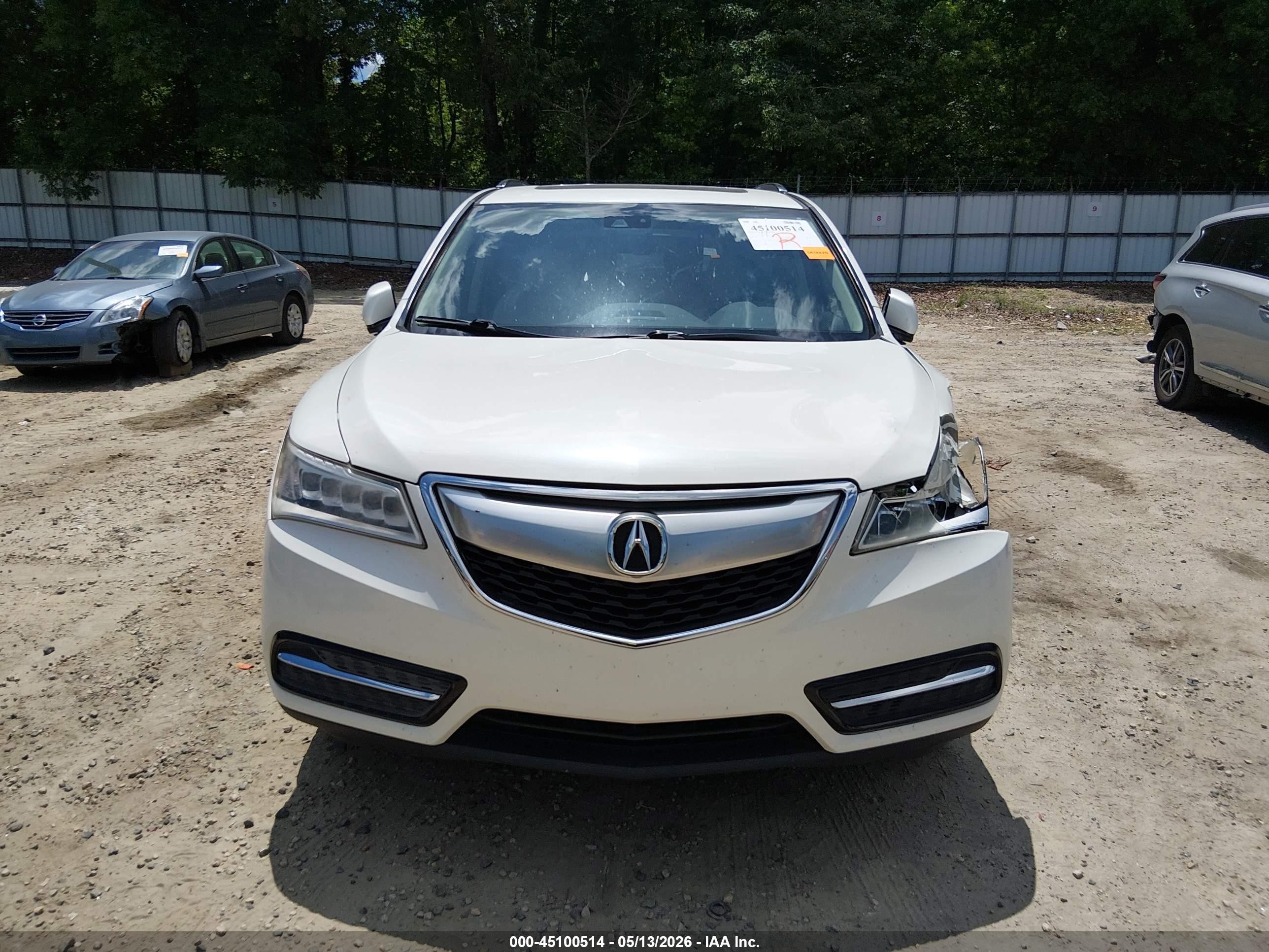 2015 Acura Mdx Technology Package White vin: 5FRYD3H44FB012886