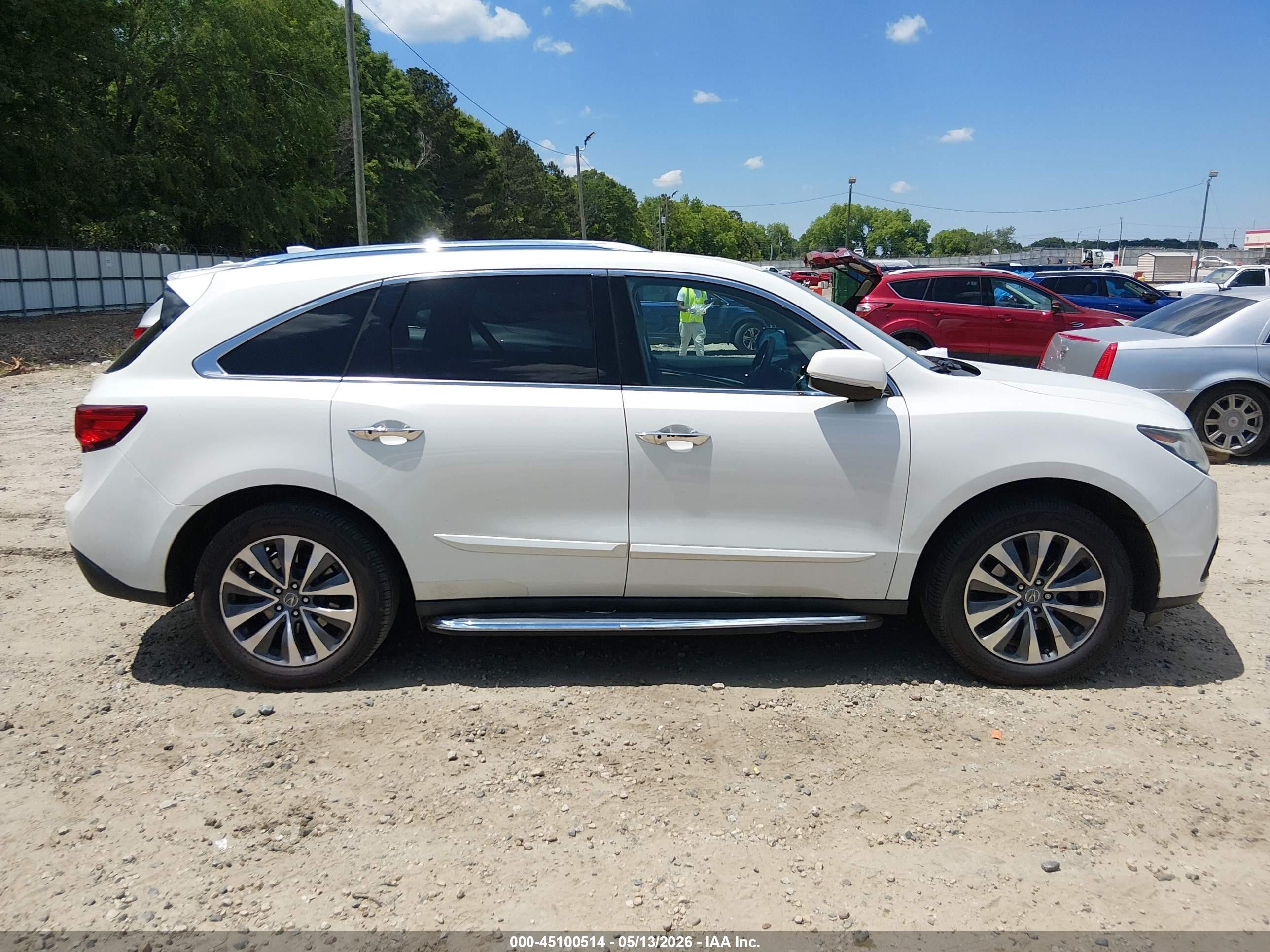 2015 Acura Mdx Technology Package White vin: 5FRYD3H44FB012886