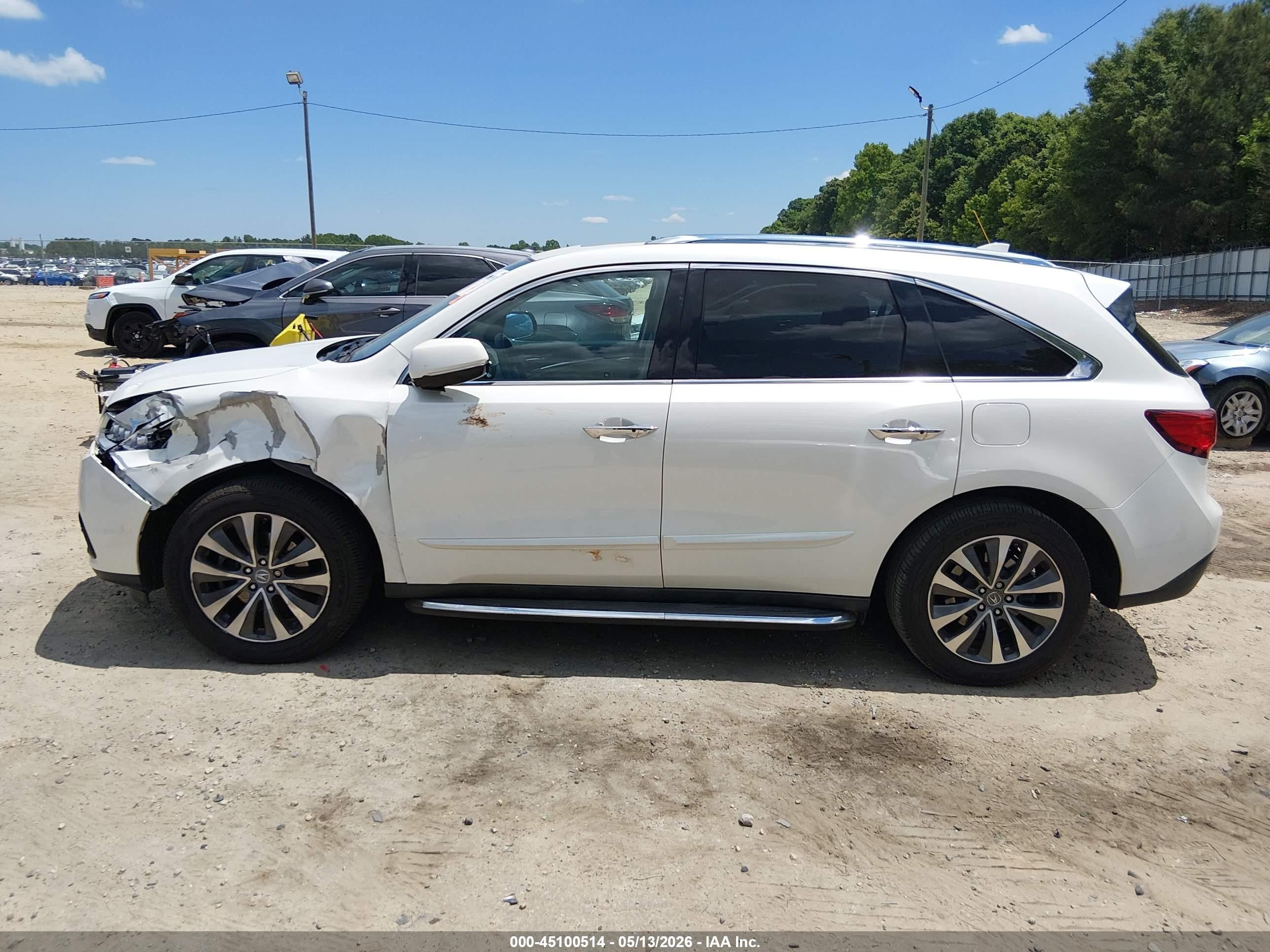 2015 Acura Mdx Technology Package White vin: 5FRYD3H44FB012886