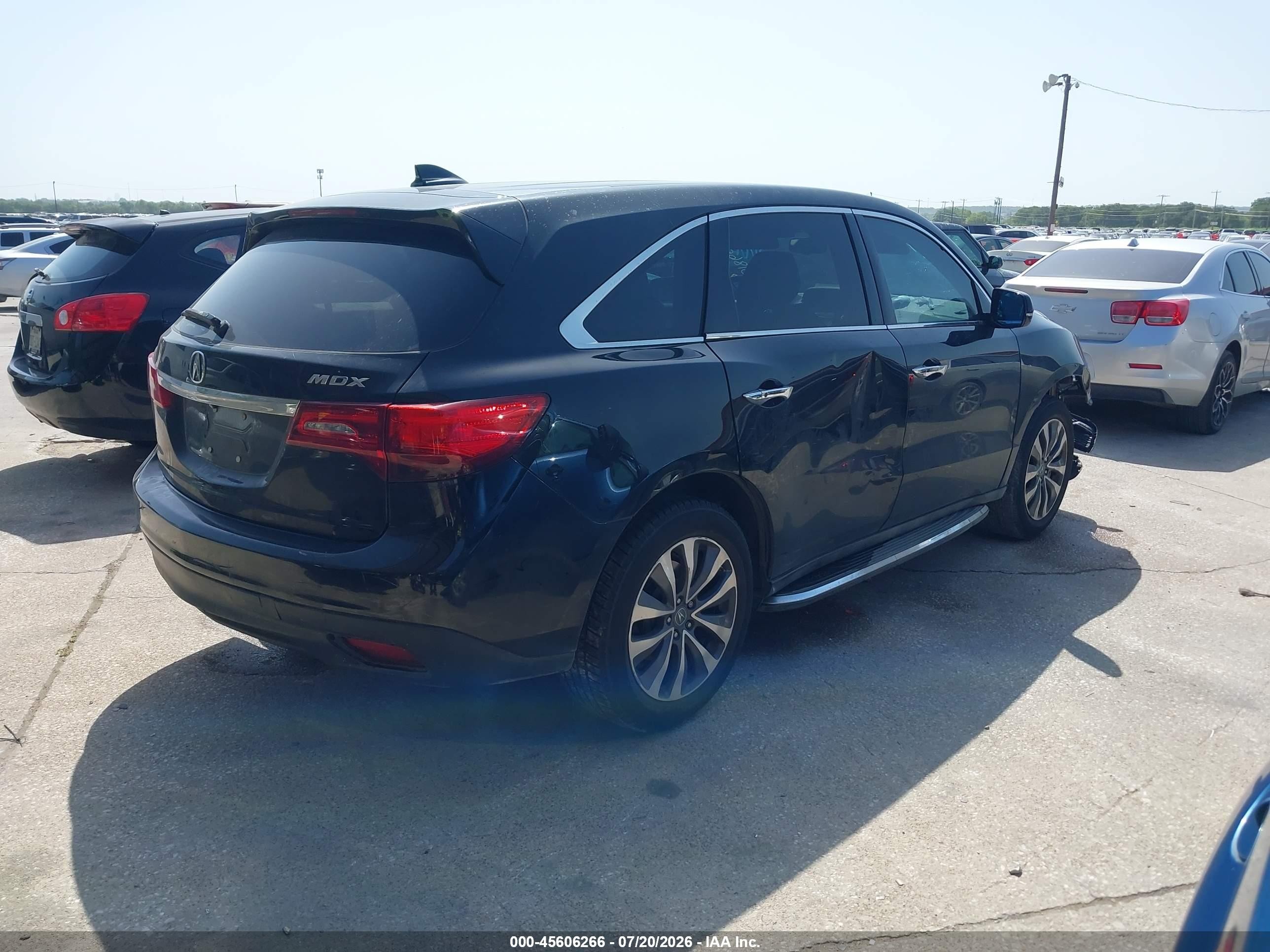 2014 Acura Mdx Technology Package Black vin: 5FRYD3H45EB018601
