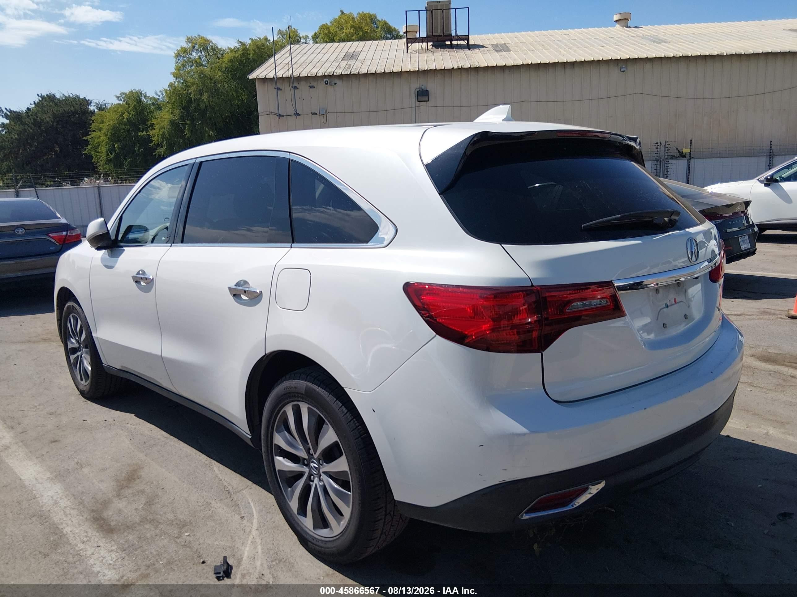 2015 Acura Mdx Technology Package White vin: 5FRYD3H45FB001007