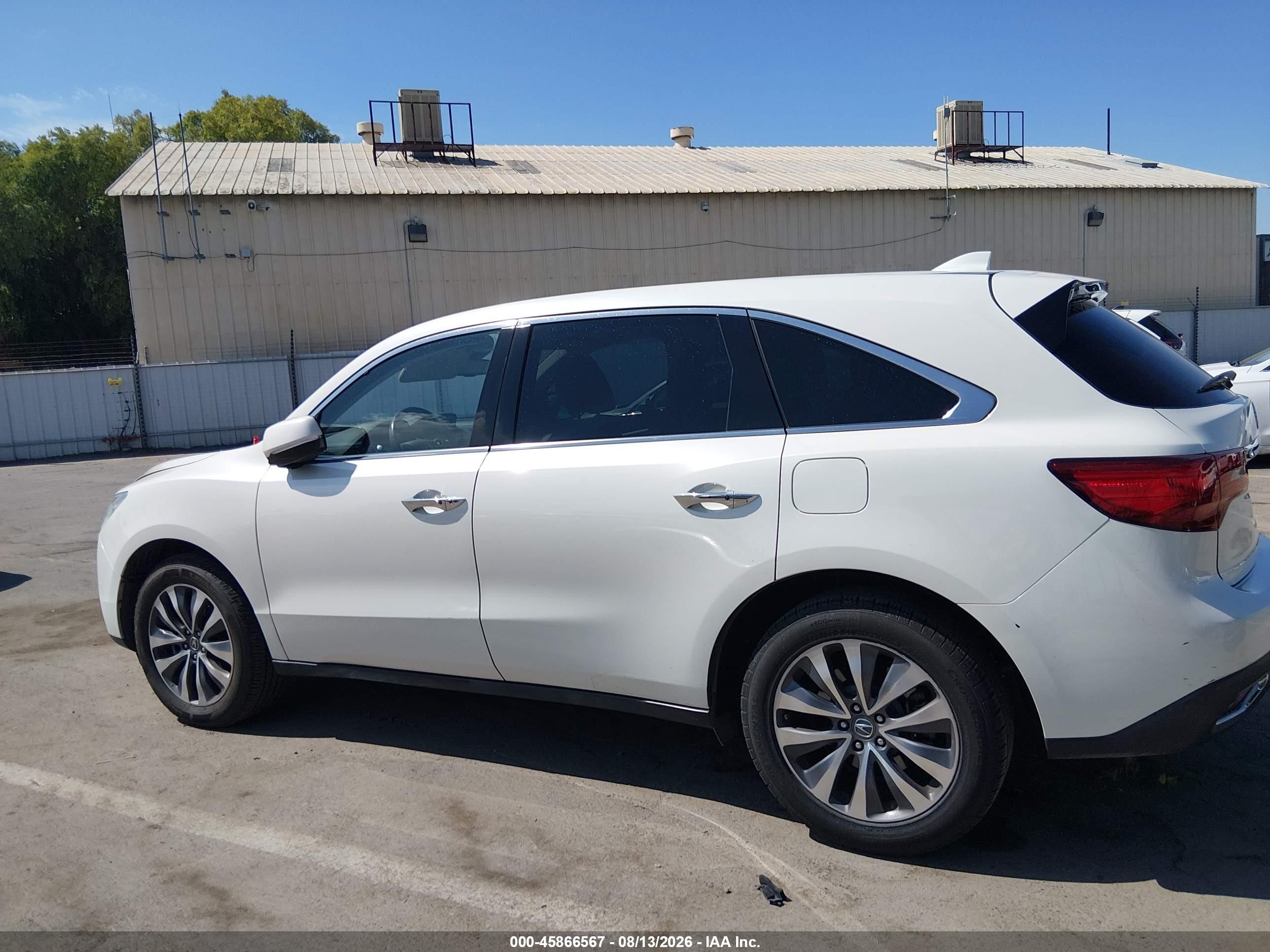 2015 Acura Mdx Technology Package White vin: 5FRYD3H45FB001007