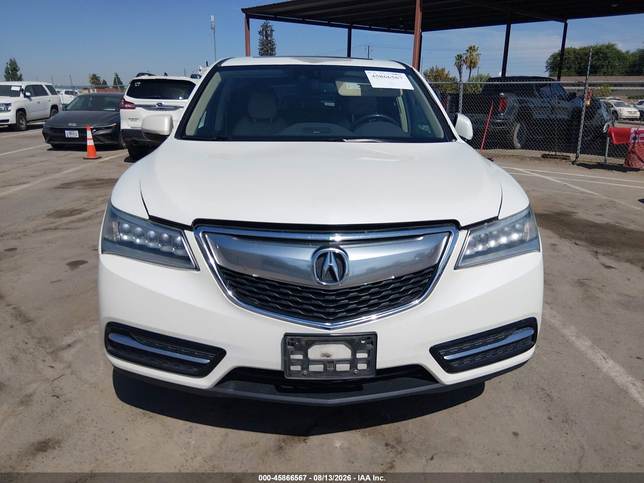 2015 Acura Mdx Technology Package White vin: 5FRYD3H45FB001007