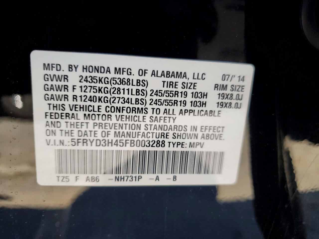 2015 Acura Mdx Technology Black vin: 5FRYD3H45FB003288