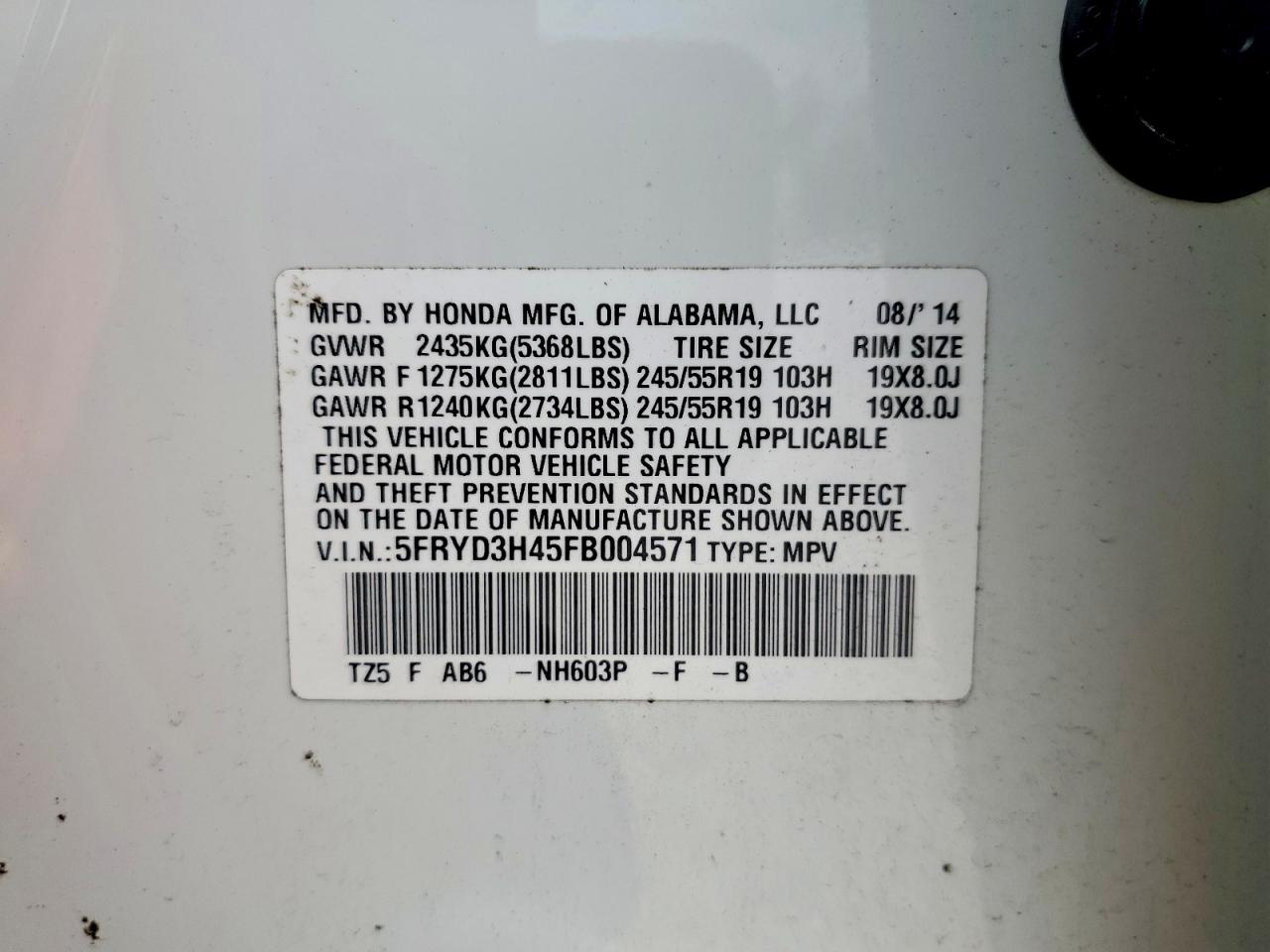 2015 Acura Mdx Technology White vin: 5FRYD3H45FB004571