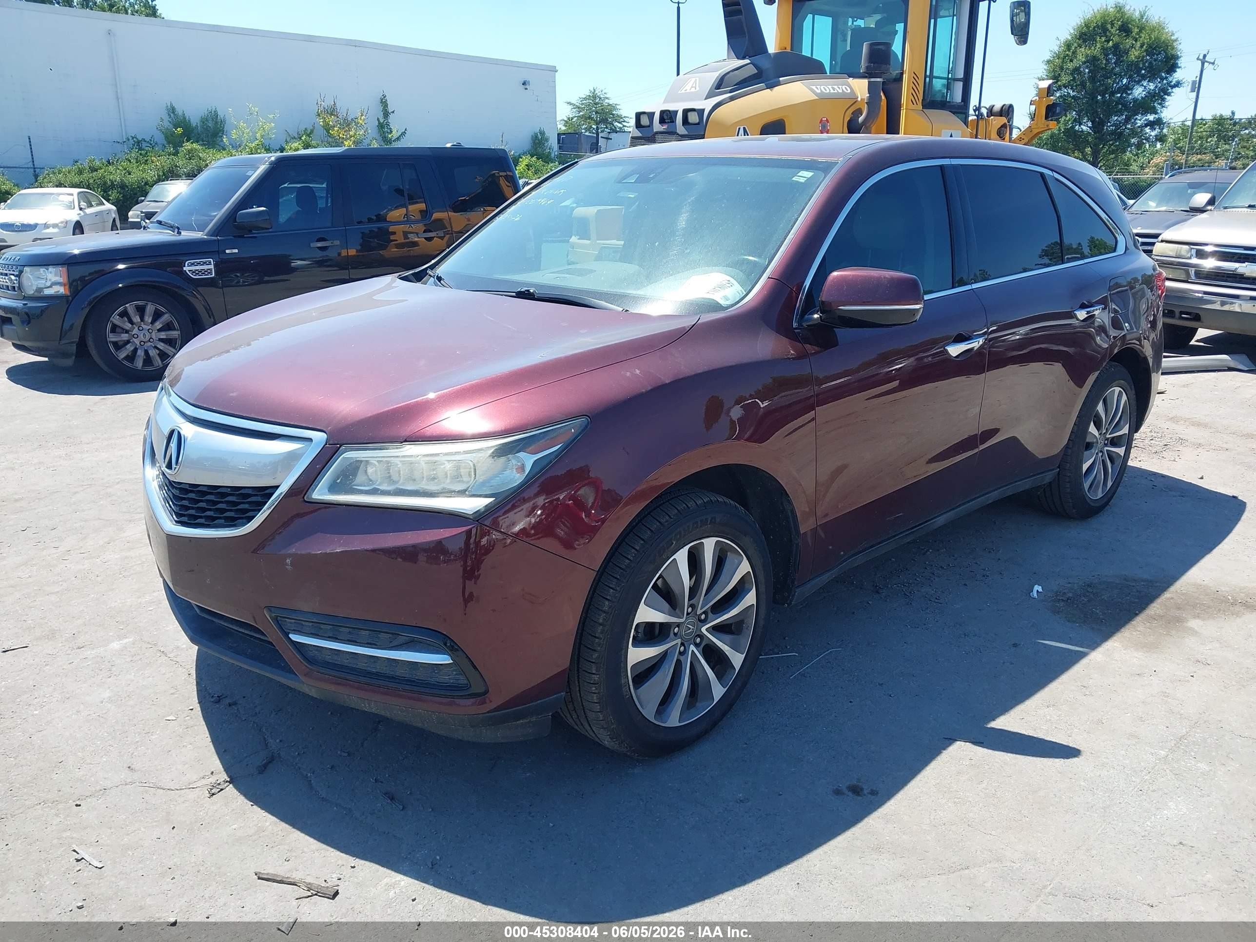 2014 Acura Mdx Technology Package Maroon vin: 5FRYD3H46EB004464