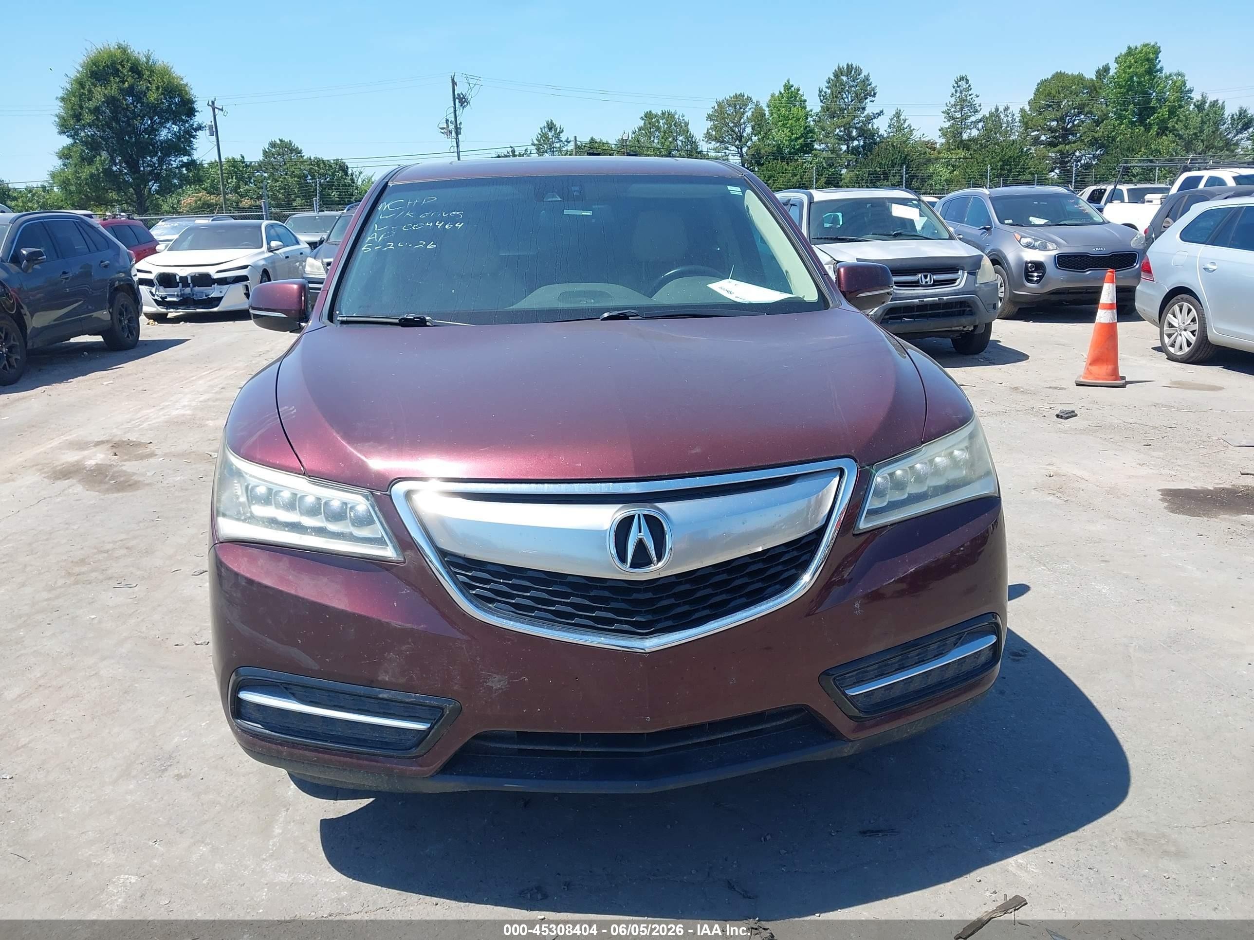 2014 Acura Mdx Technology Package Maroon vin: 5FRYD3H46EB004464