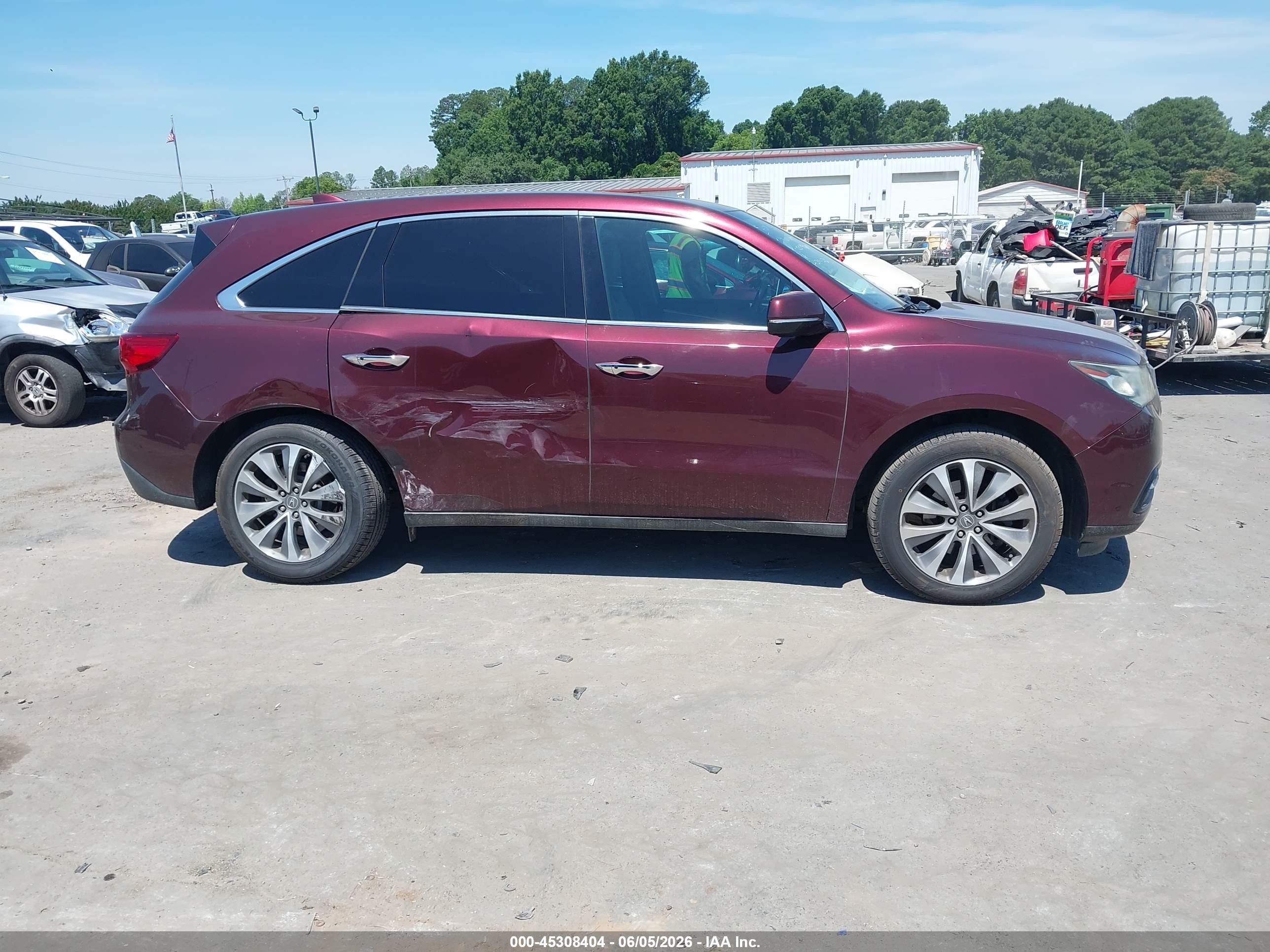 2014 Acura Mdx Technology Package Maroon vin: 5FRYD3H46EB004464