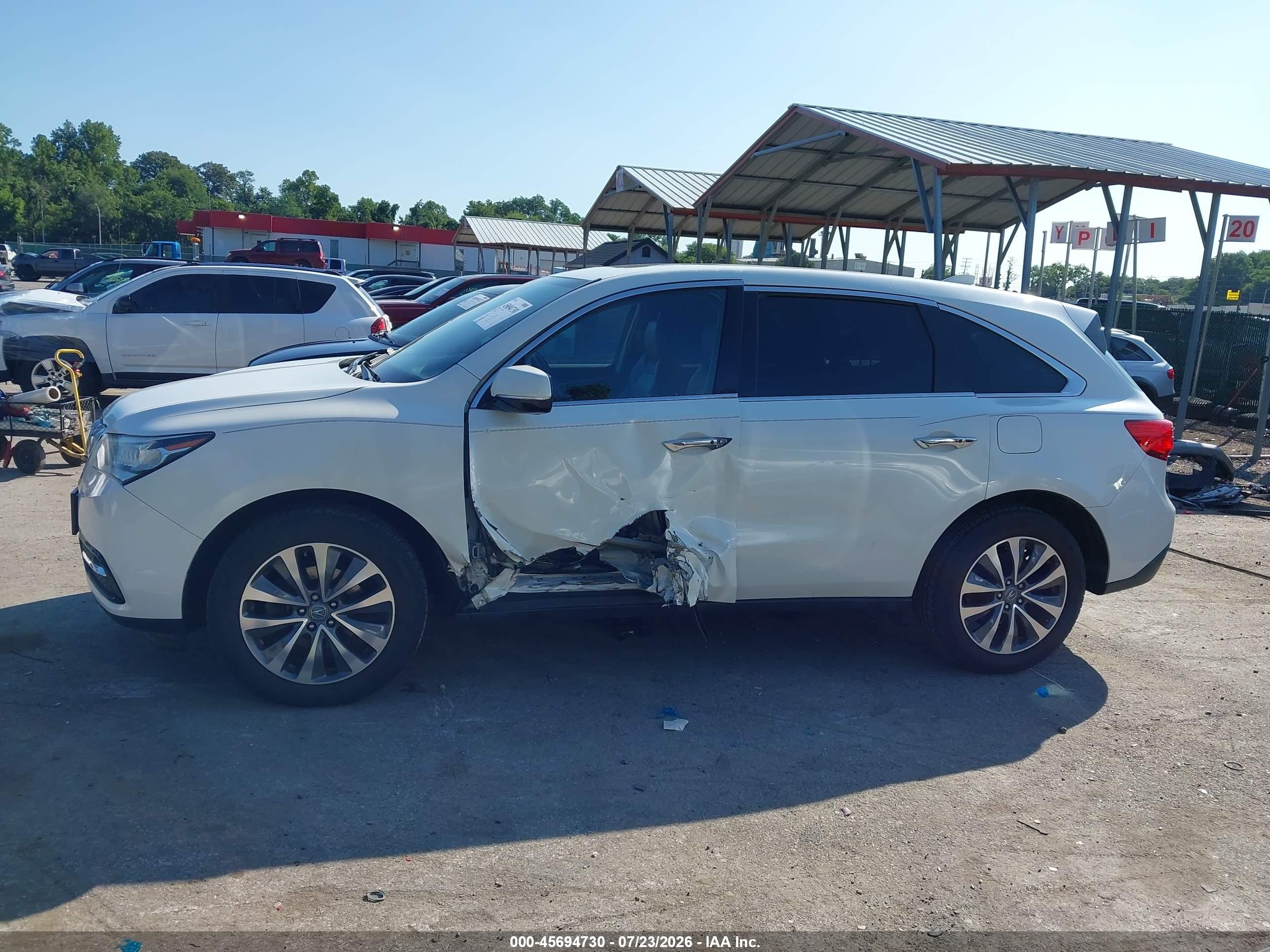 2014 Acura Mdx Technology Package White vin: 5FRYD3H46EB012404