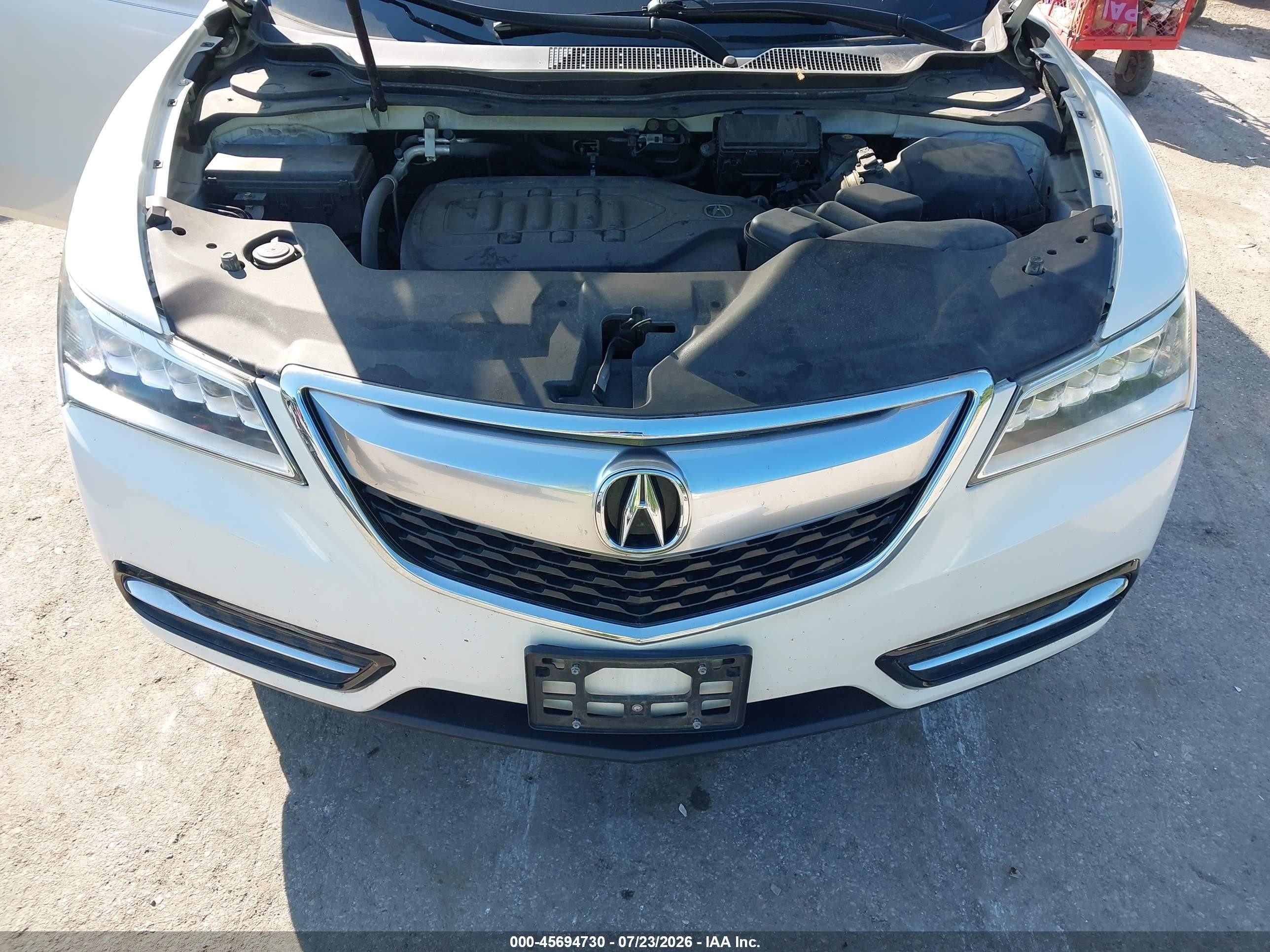 2014 Acura Mdx Technology Package White vin: 5FRYD3H46EB012404