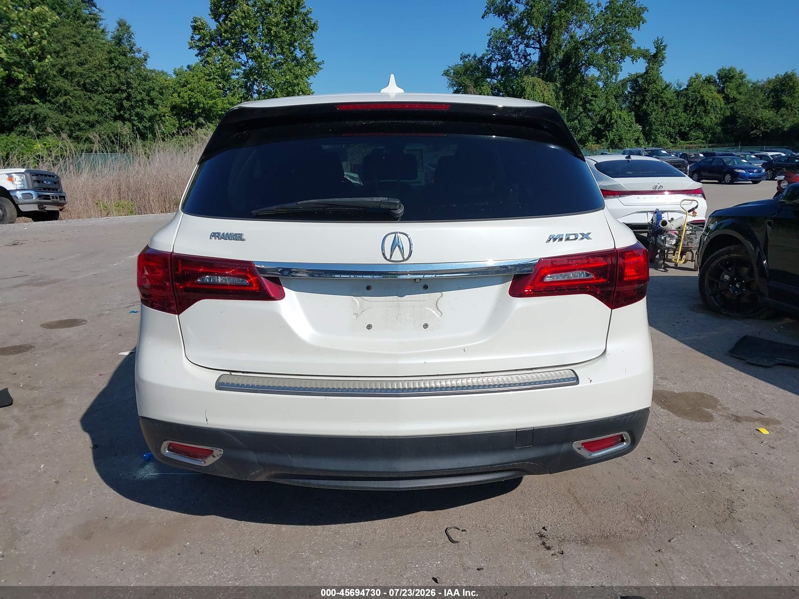 2014 Acura Mdx Technology Package White vin: 5FRYD3H46EB012404