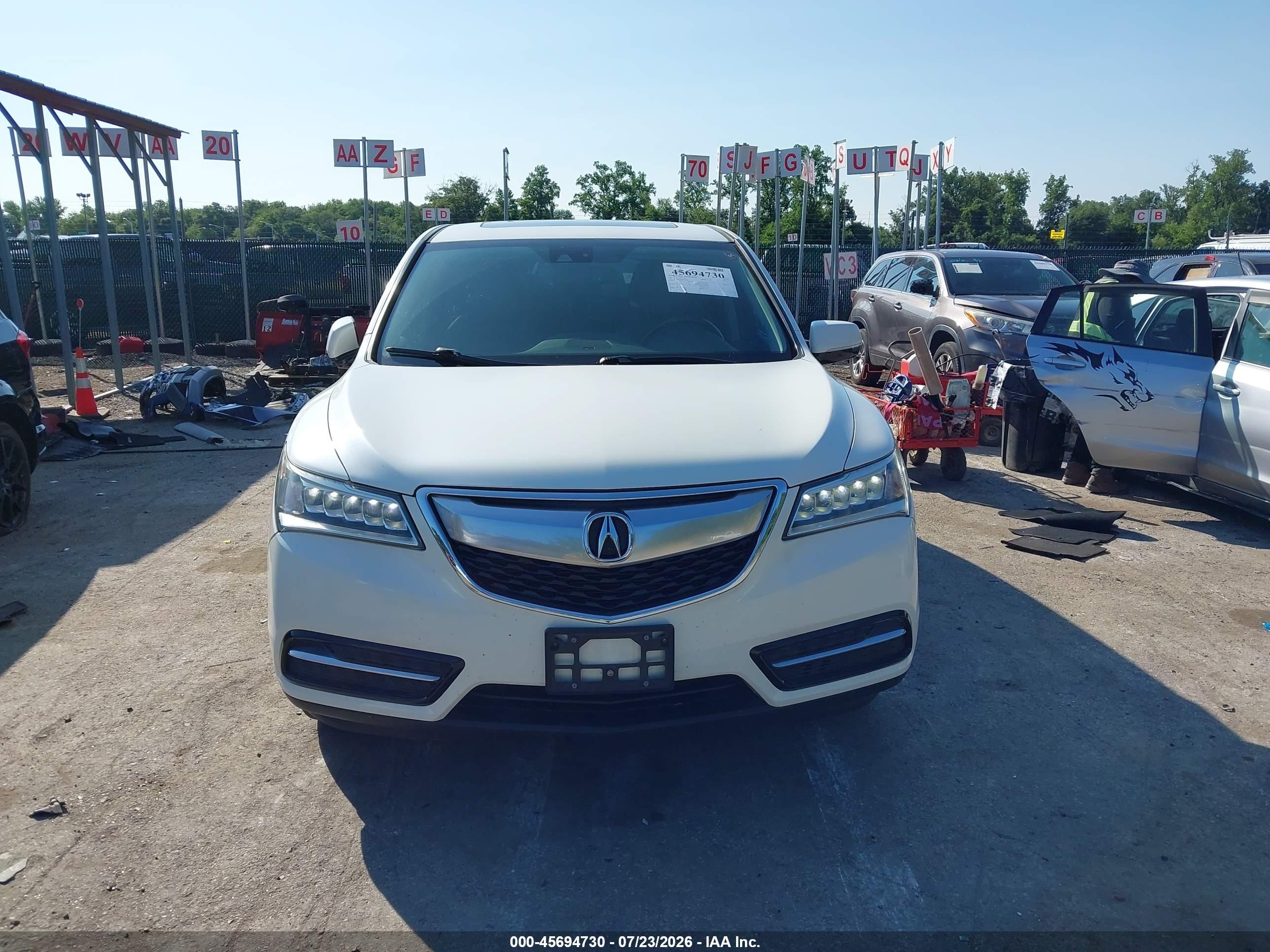 2014 Acura Mdx Technology Package White vin: 5FRYD3H46EB012404