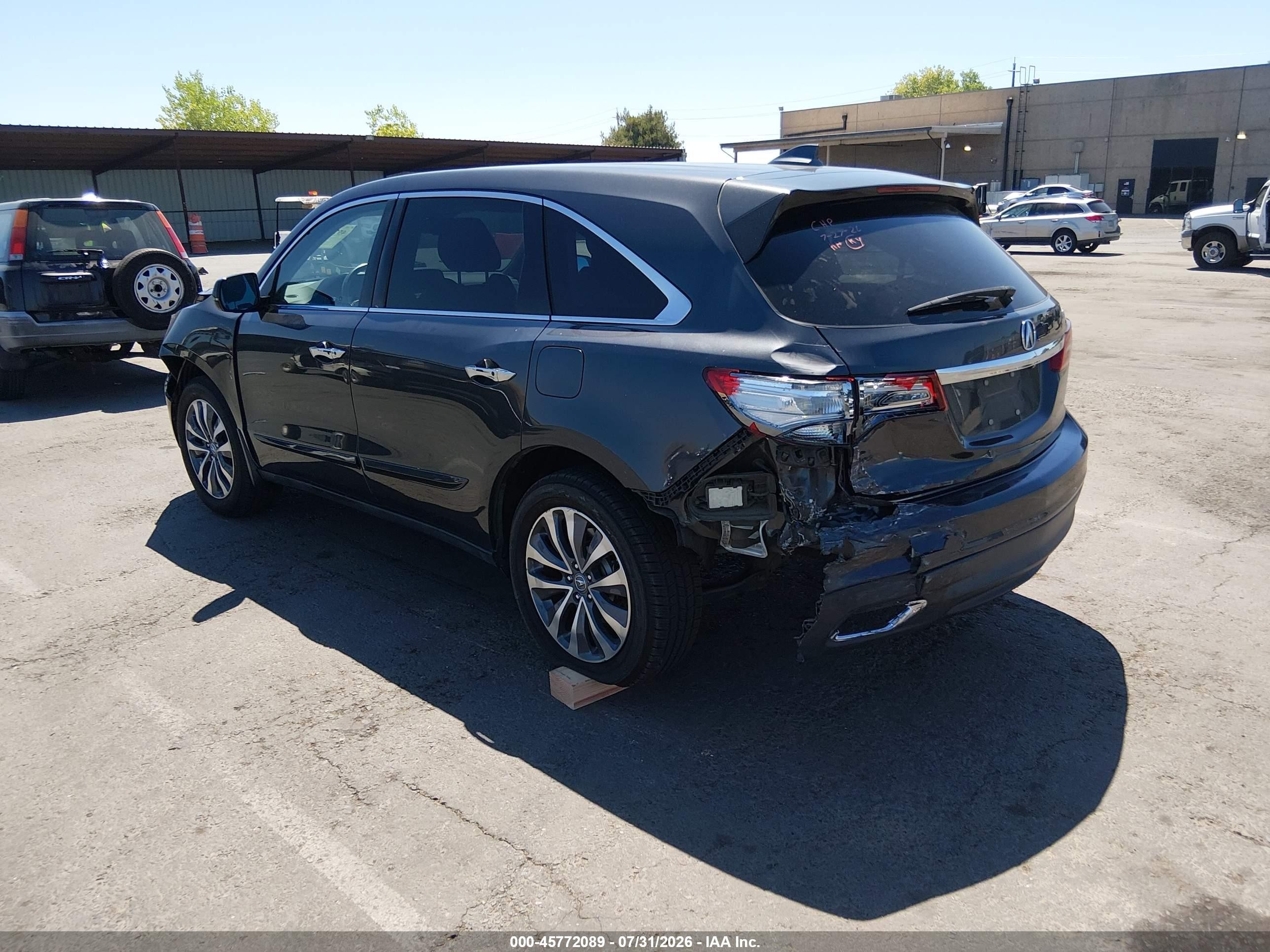 2014 Acura Mdx Technology Package Black vin: 5FRYD3H46EB014623