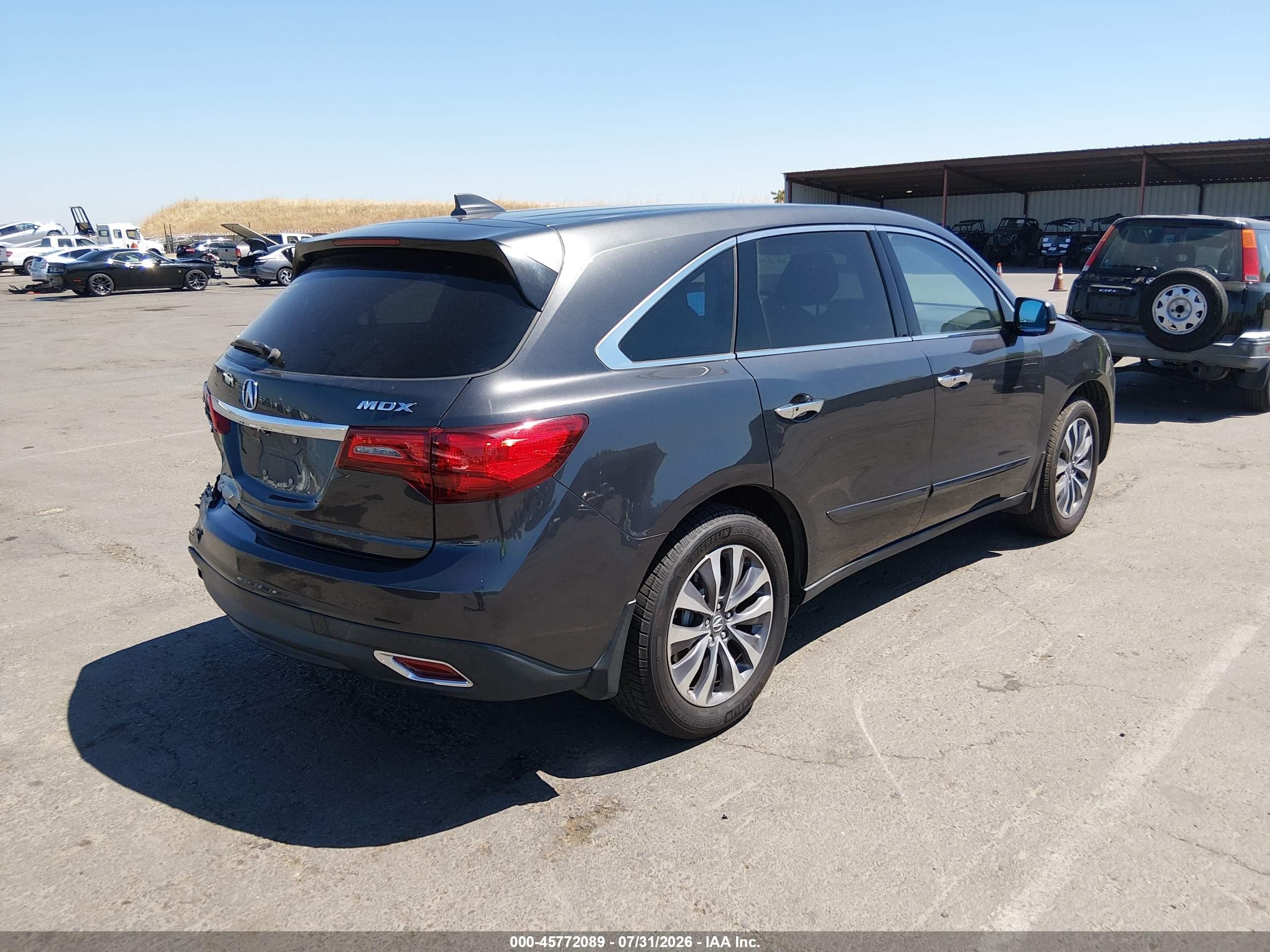 2014 Acura Mdx Technology Package Black vin: 5FRYD3H46EB014623