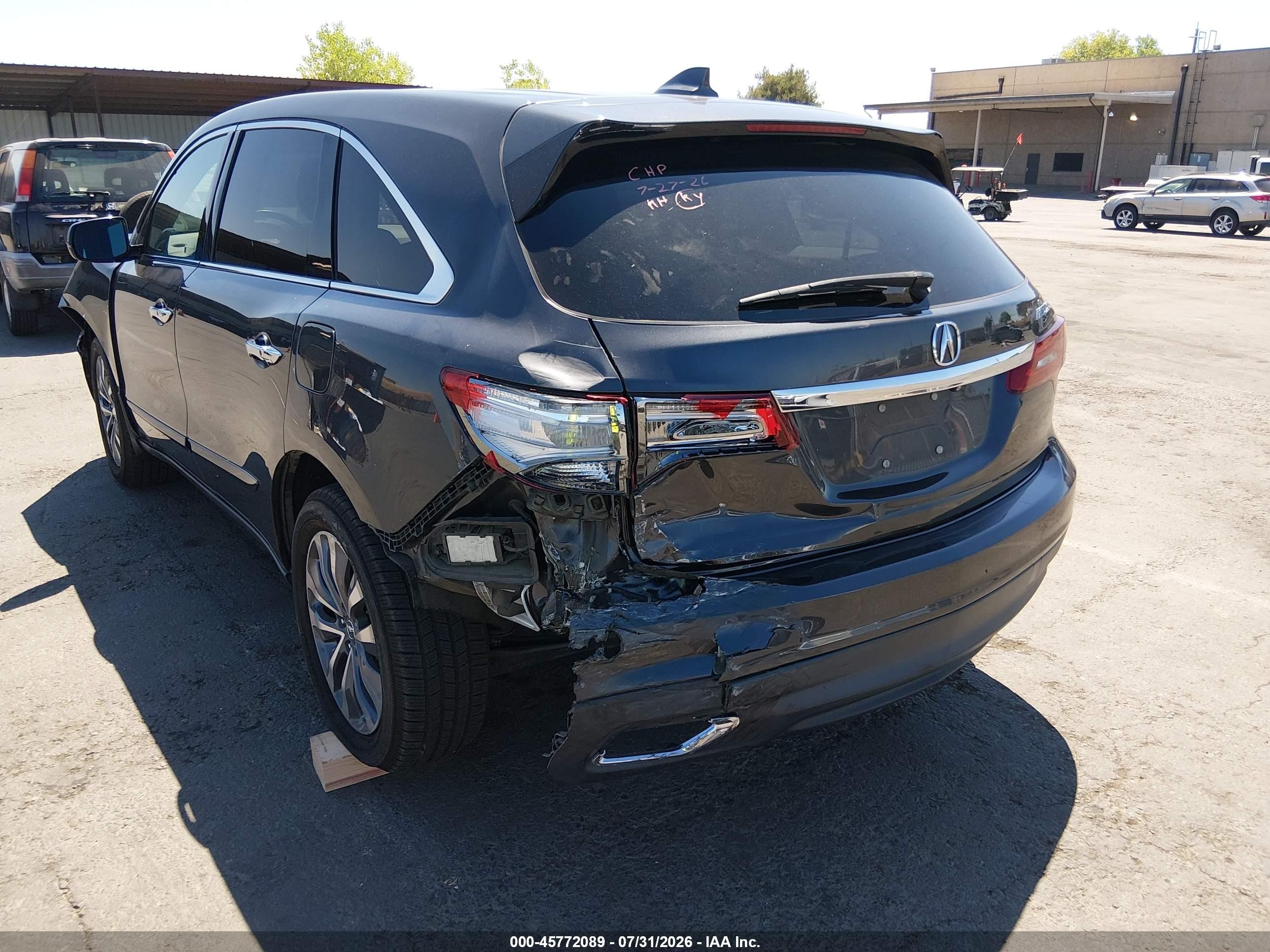 2014 Acura Mdx Technology Package Black vin: 5FRYD3H46EB014623