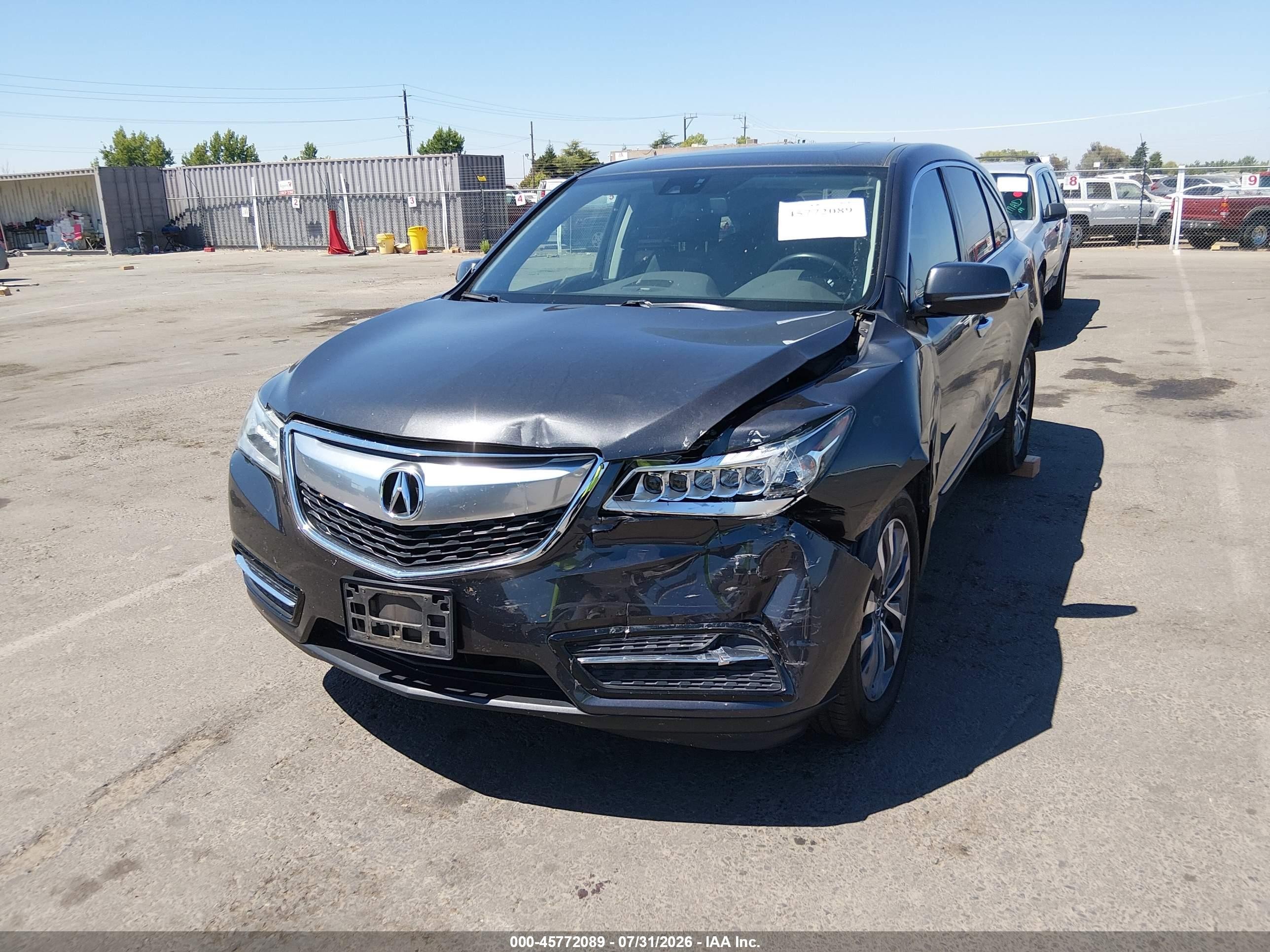 2014 Acura Mdx Technology Package Black vin: 5FRYD3H46EB014623