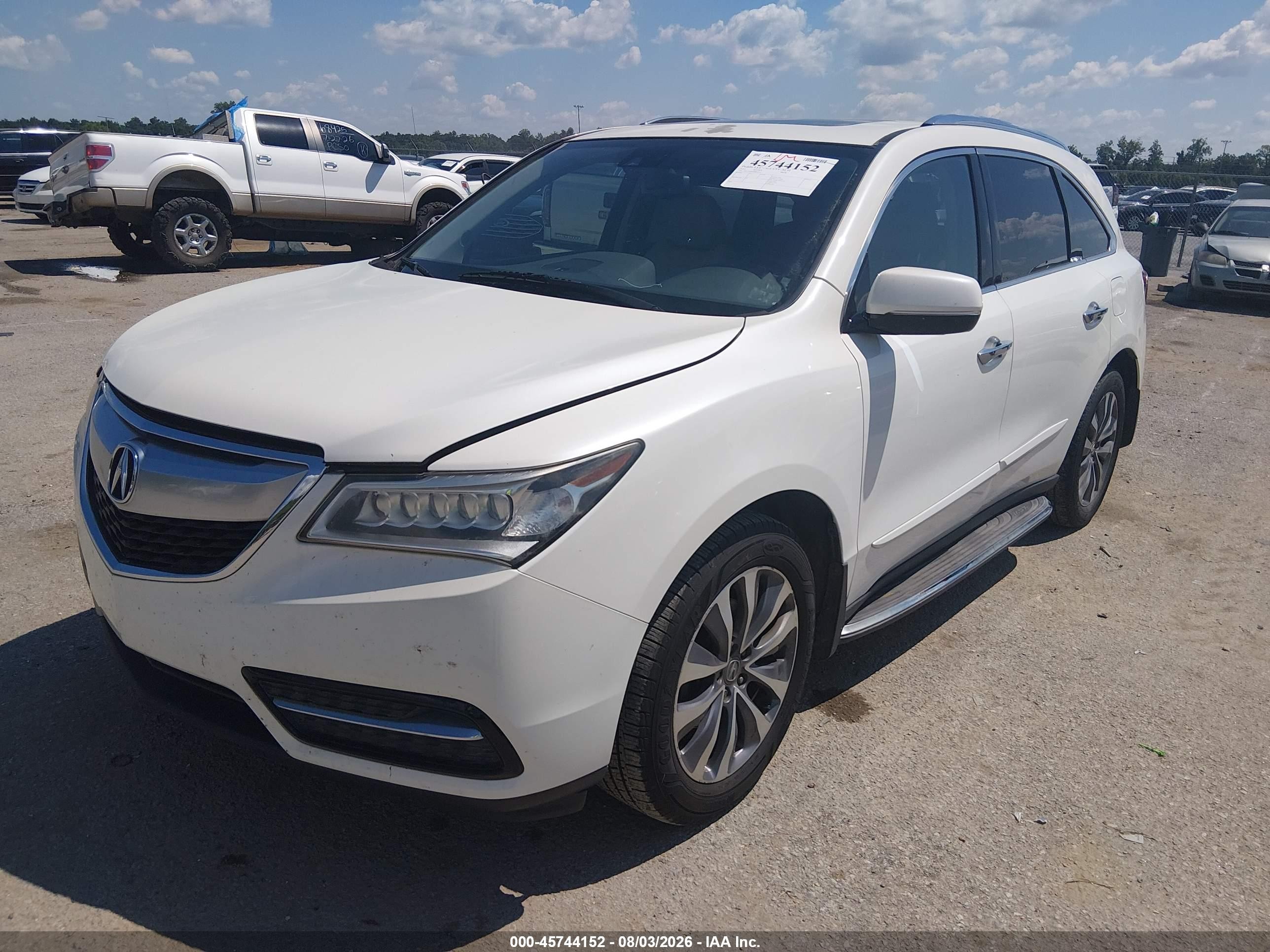 2014 Acura Mdx Technology Package Белый vin: 5FRYD3H47EB010757