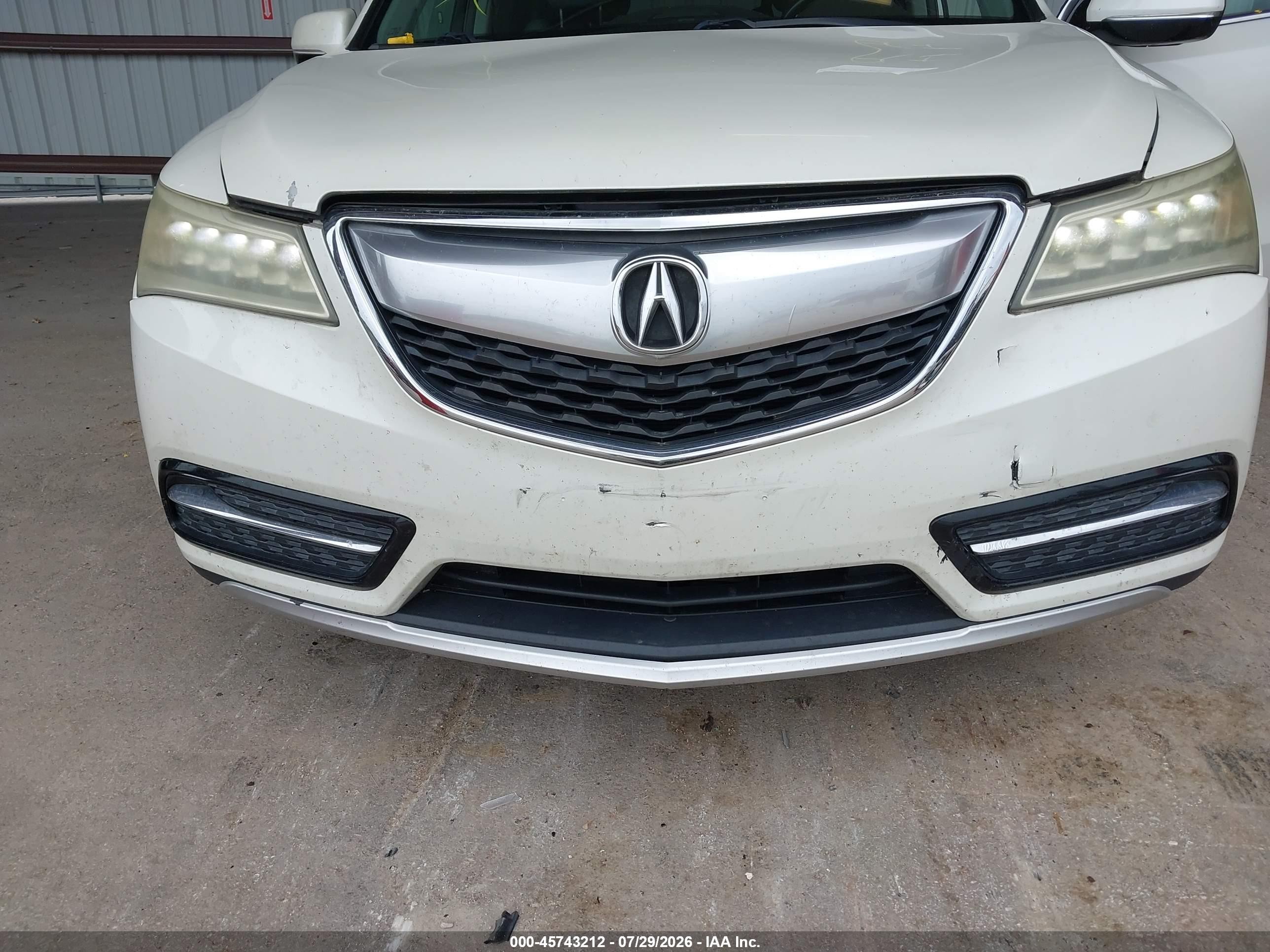 2014 Acura Mdx Technology Package White vin: 5FRYD3H47EB018079