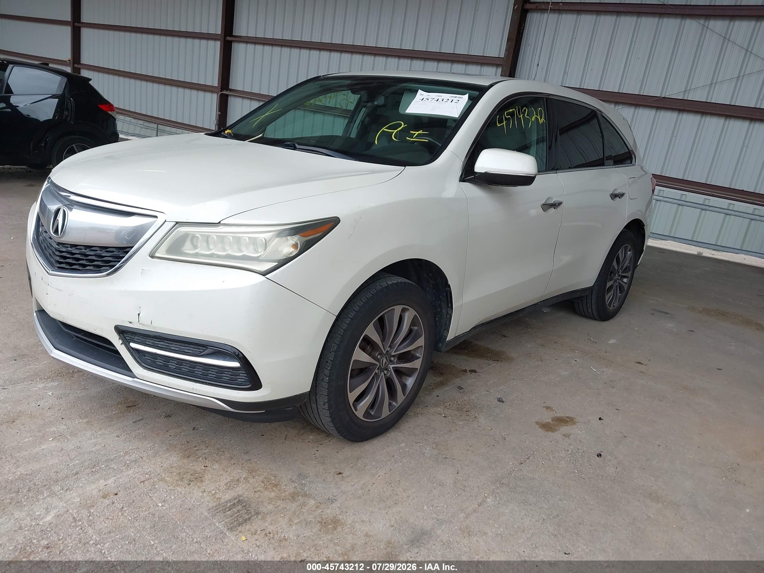 2014 Acura Mdx Technology Package White vin: 5FRYD3H47EB018079