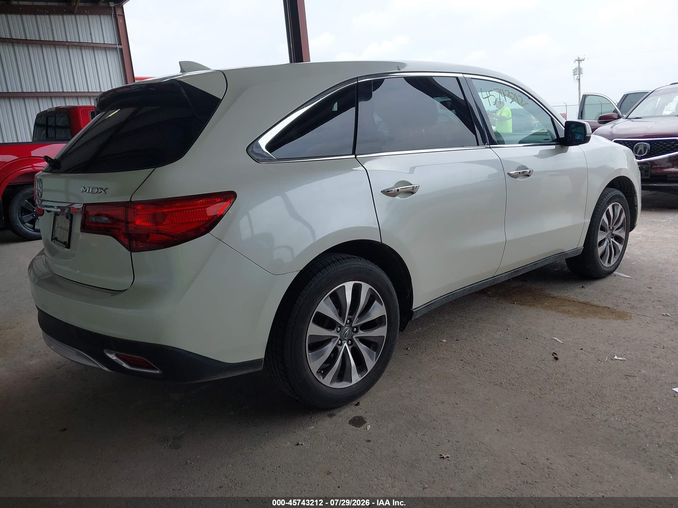 2014 Acura Mdx Technology Package White vin: 5FRYD3H47EB018079