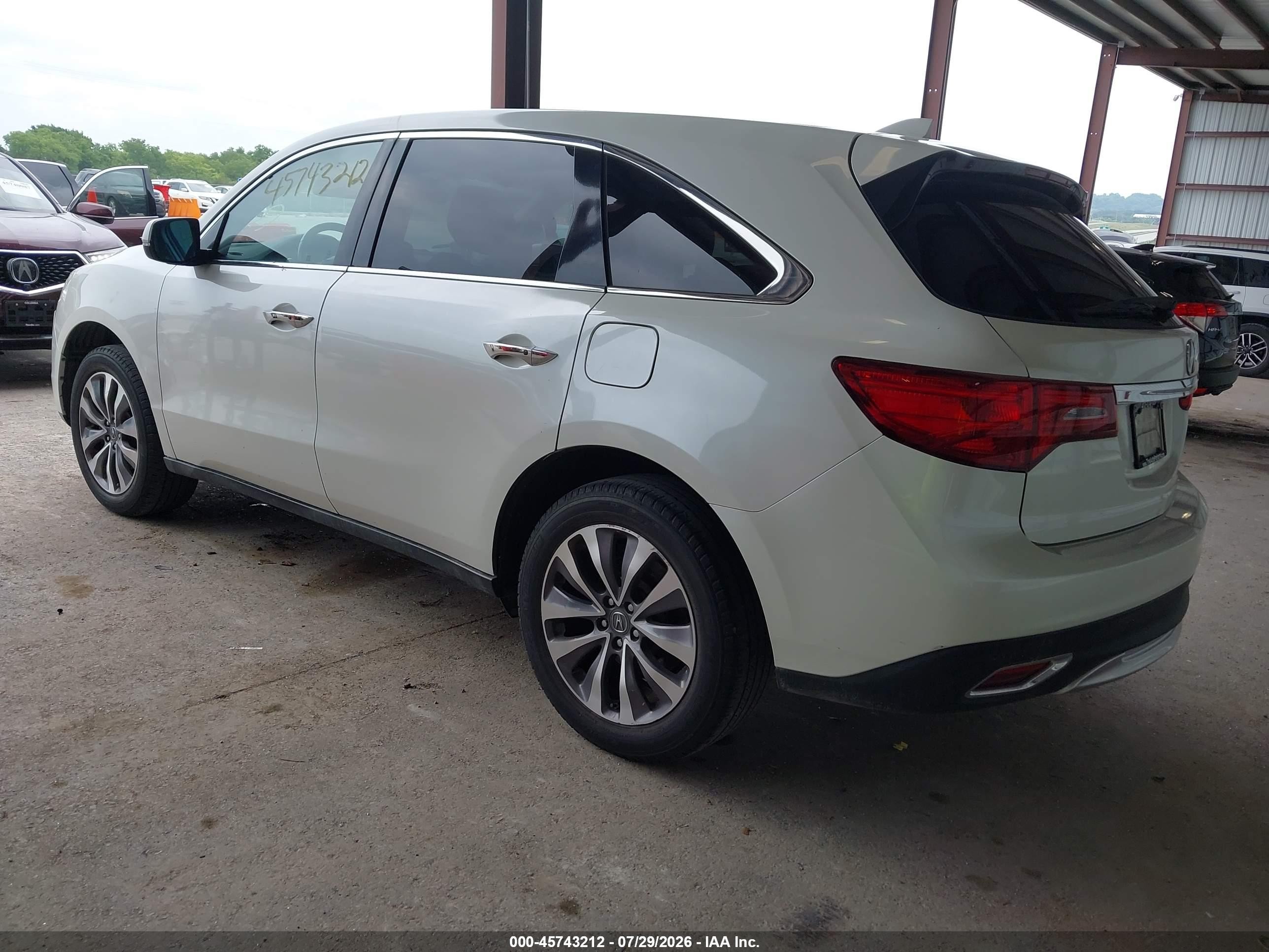 2014 Acura Mdx Technology Package White vin: 5FRYD3H47EB018079