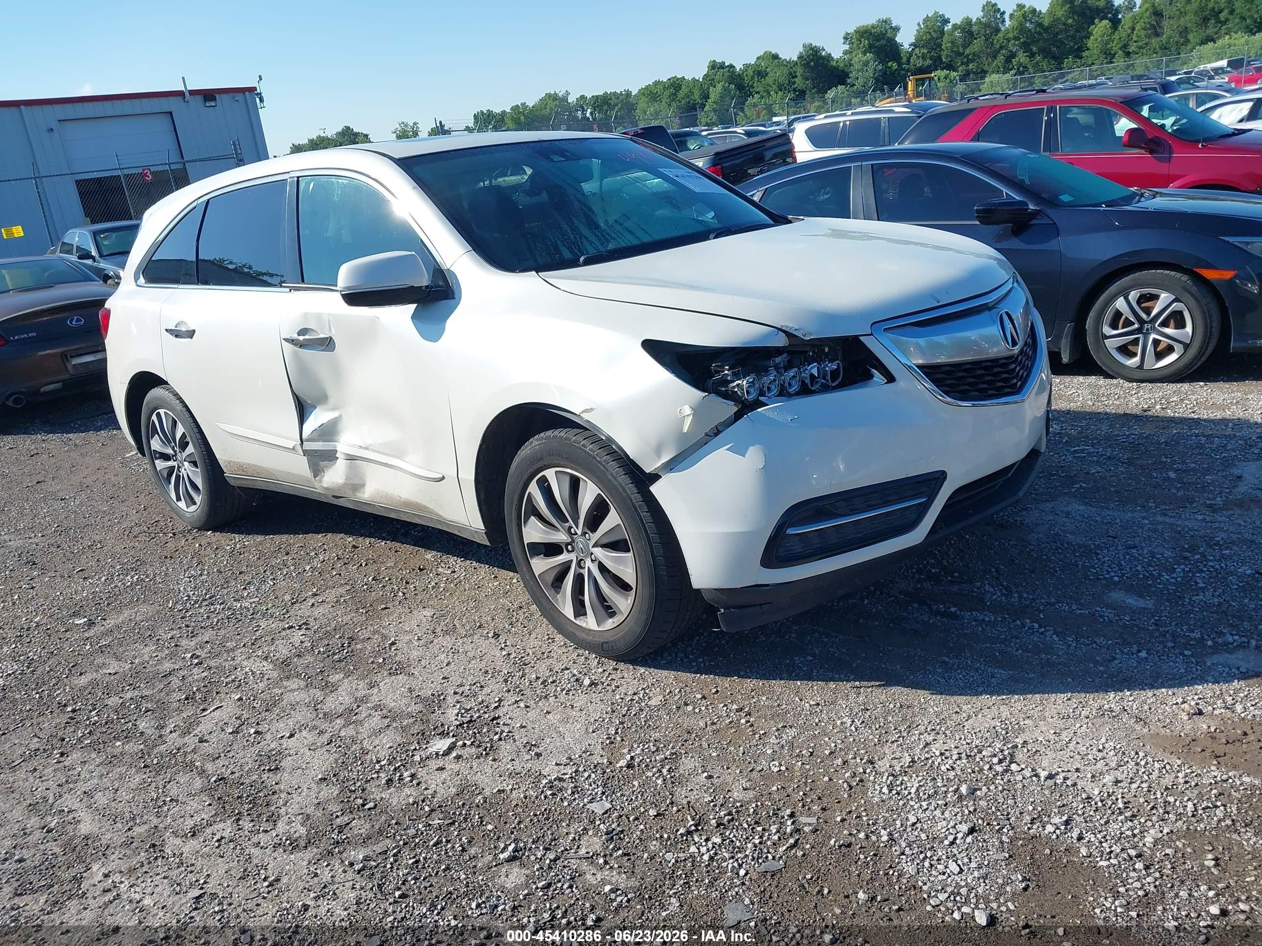 2014 Acura Mdx Technology Package White vin: 5FRYD3H48EB005549