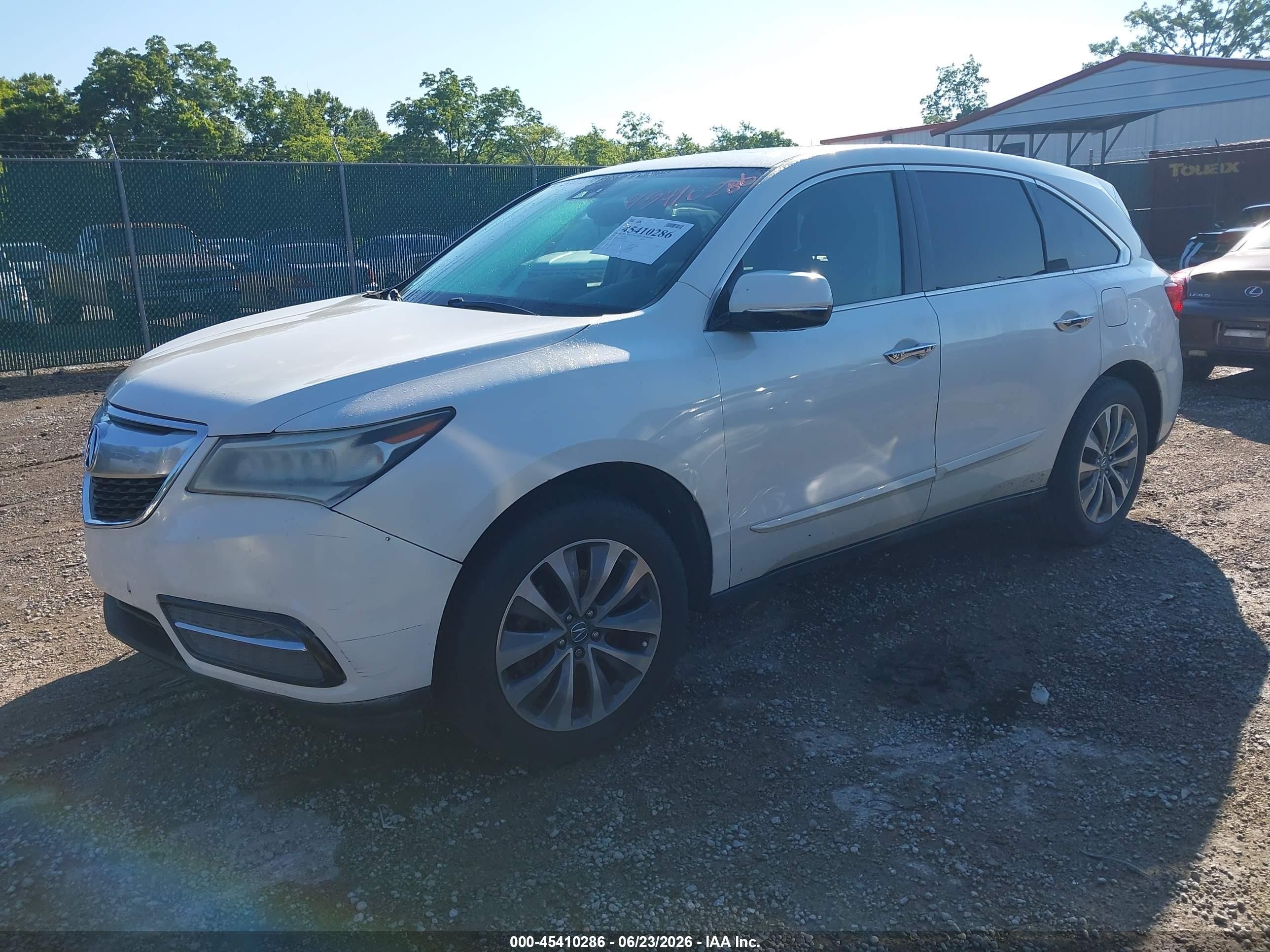 2014 Acura Mdx Technology Package White vin: 5FRYD3H48EB005549