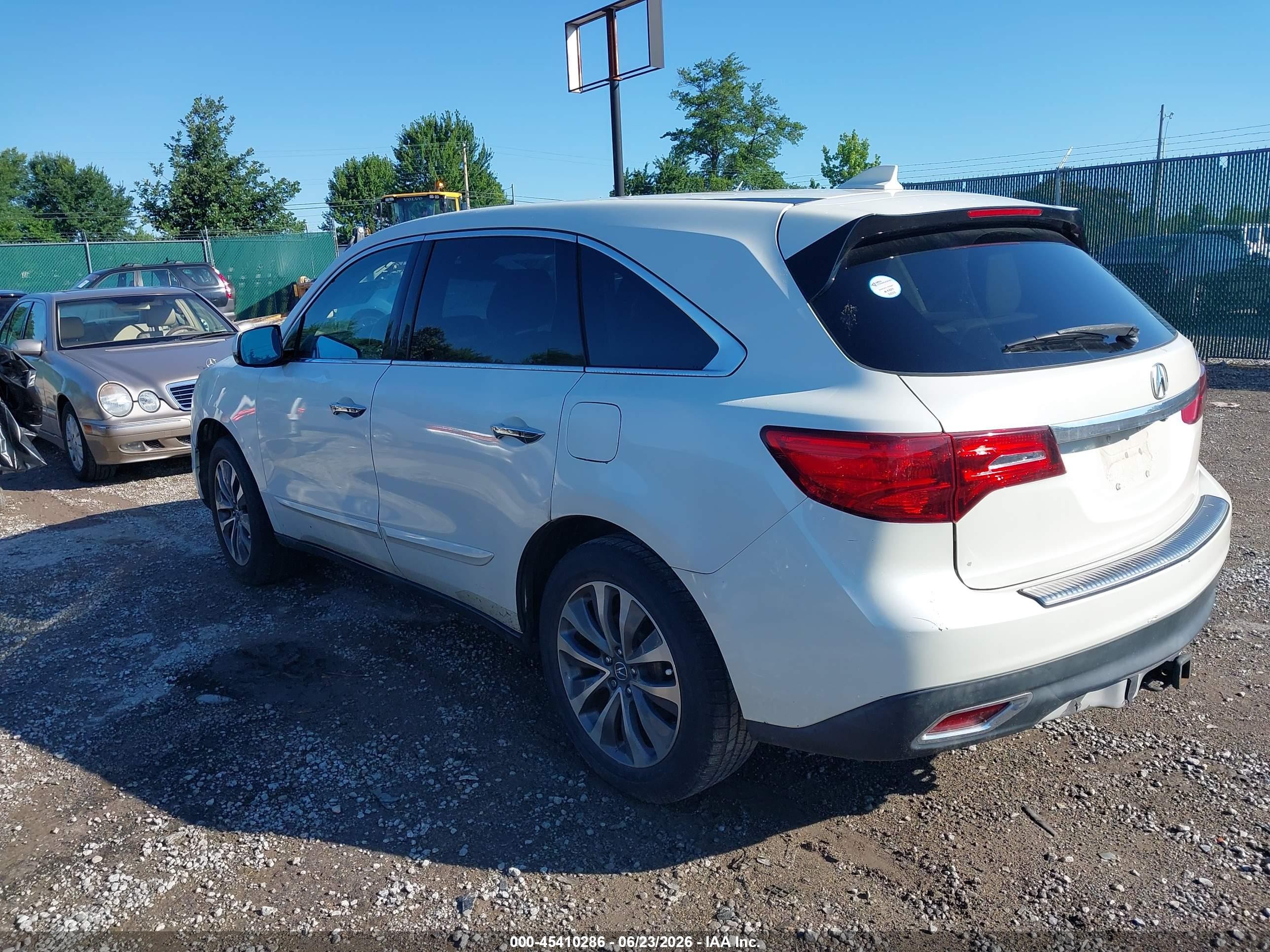 2014 Acura Mdx Technology Package White vin: 5FRYD3H48EB005549