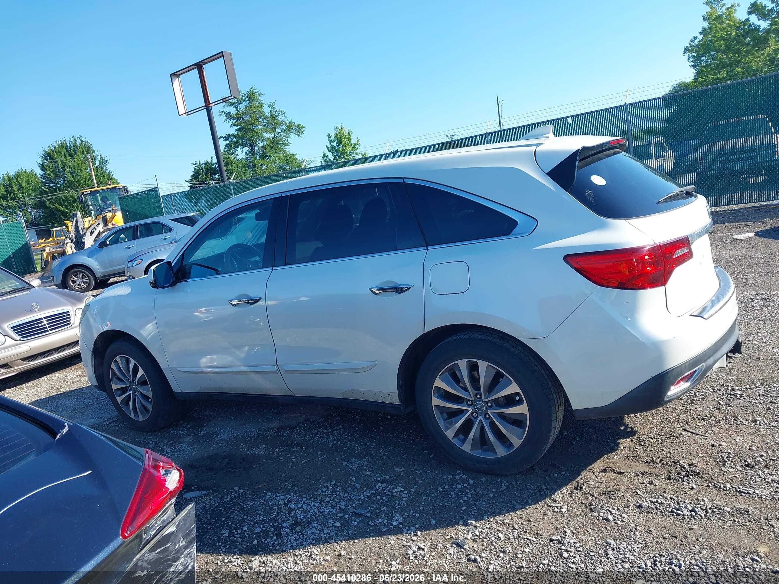 2014 Acura Mdx Technology Package White vin: 5FRYD3H48EB005549