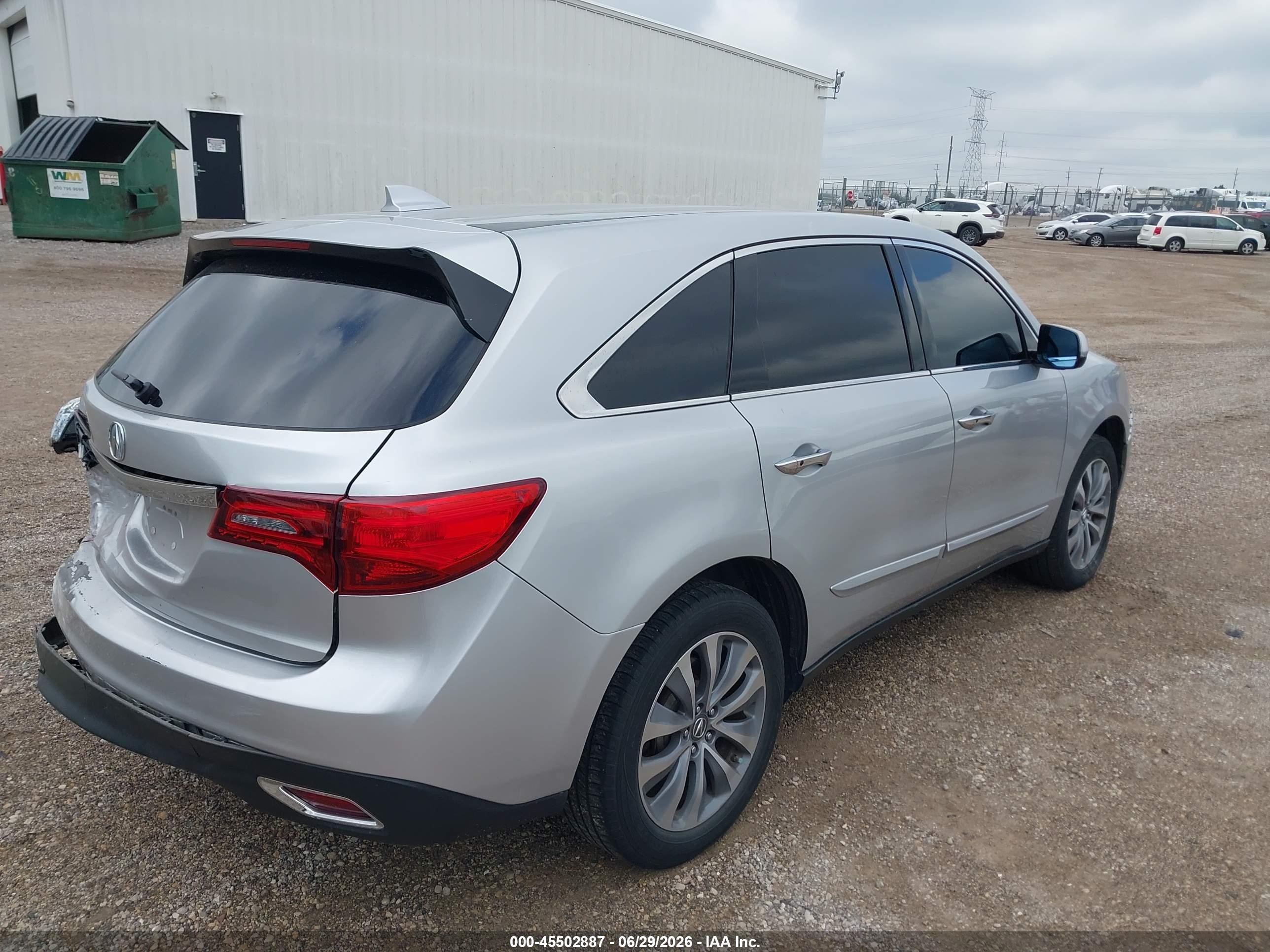 2014 Acura Mdx Technology Package Silver vin: 5FRYD3H49EB010159