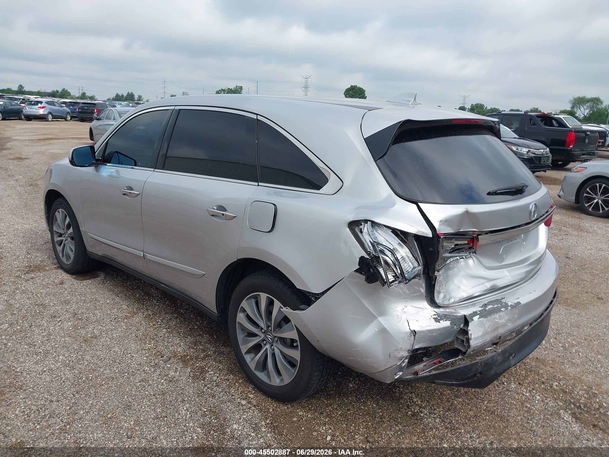 2014 Acura Mdx Technology Package Silver vin: 5FRYD3H49EB010159