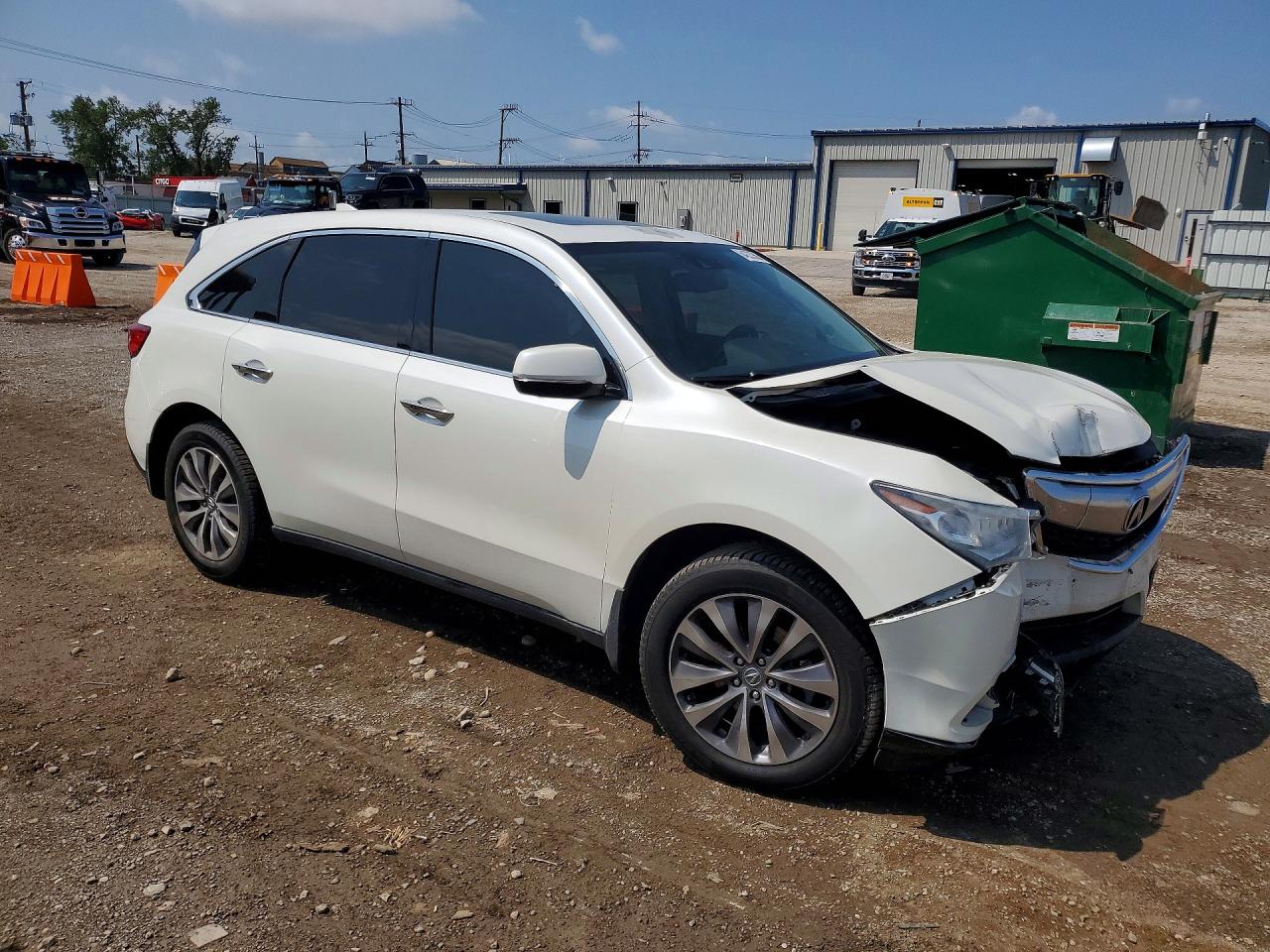 2014 Acura Mdx Technology White vin: 5FRYD3H49EB011358