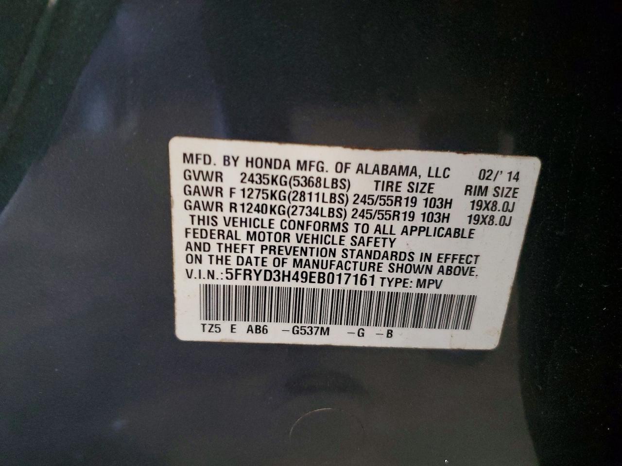 2014 Acura Mdx Technology Gray vin: 5FRYD3H49EB017161