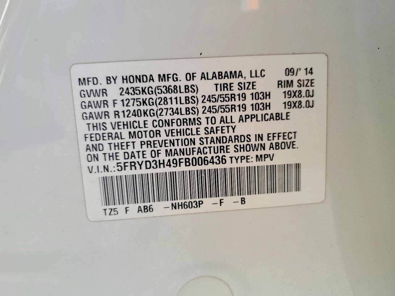 2015 Acura Mdx Technology White vin: 5FRYD3H49FB006436