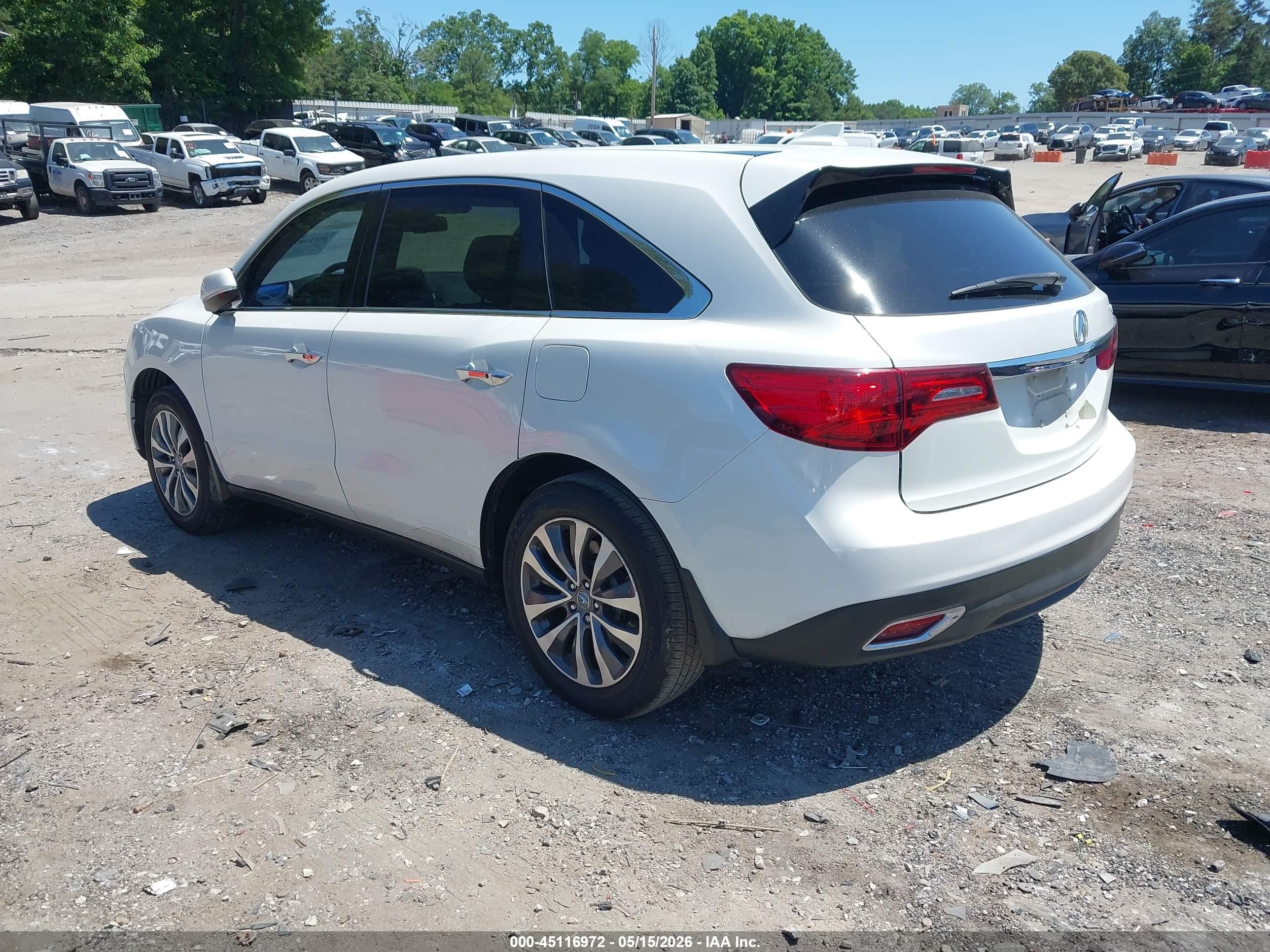 2015 Acura Mdx Technology Package White vin: 5FRYD3H49FB010907