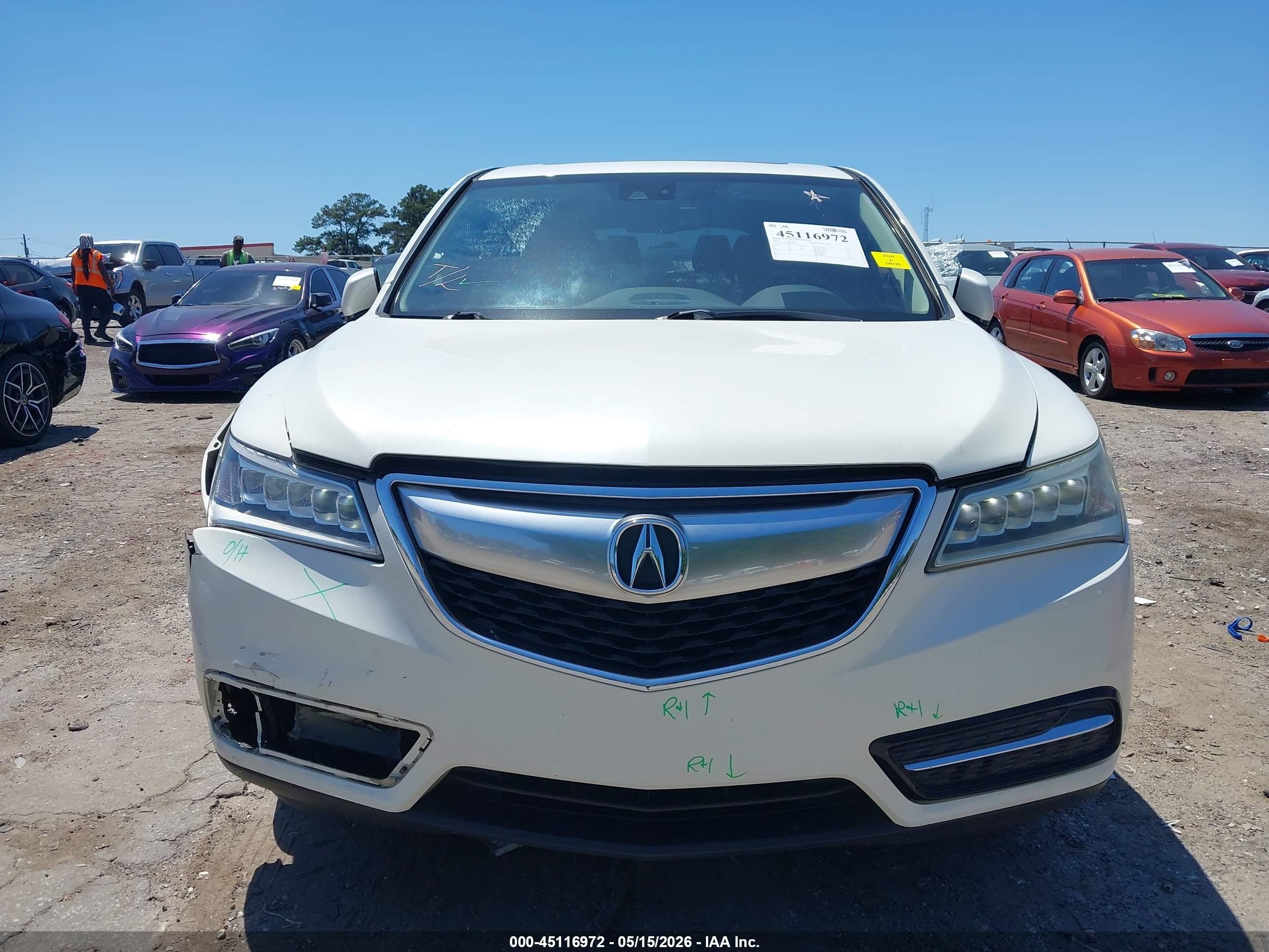 2015 Acura Mdx Technology Package White vin: 5FRYD3H49FB010907