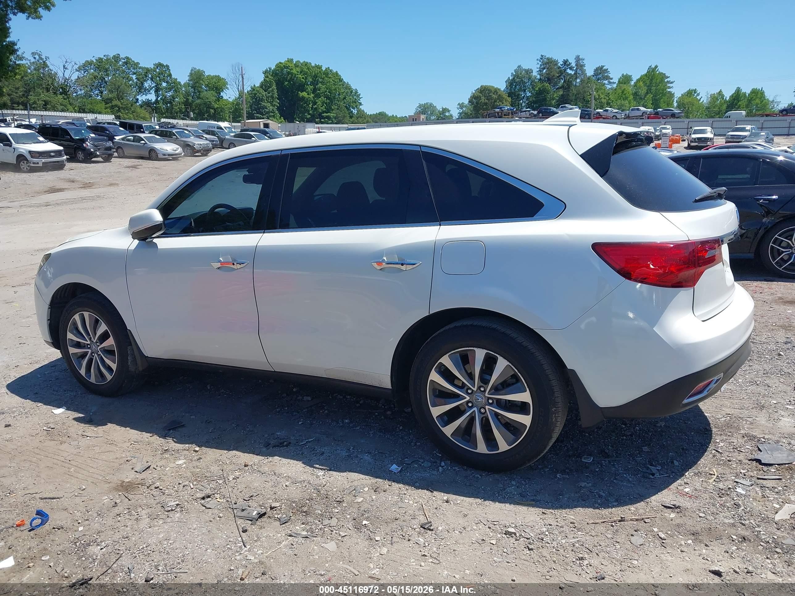 2015 Acura Mdx Technology Package White vin: 5FRYD3H49FB010907