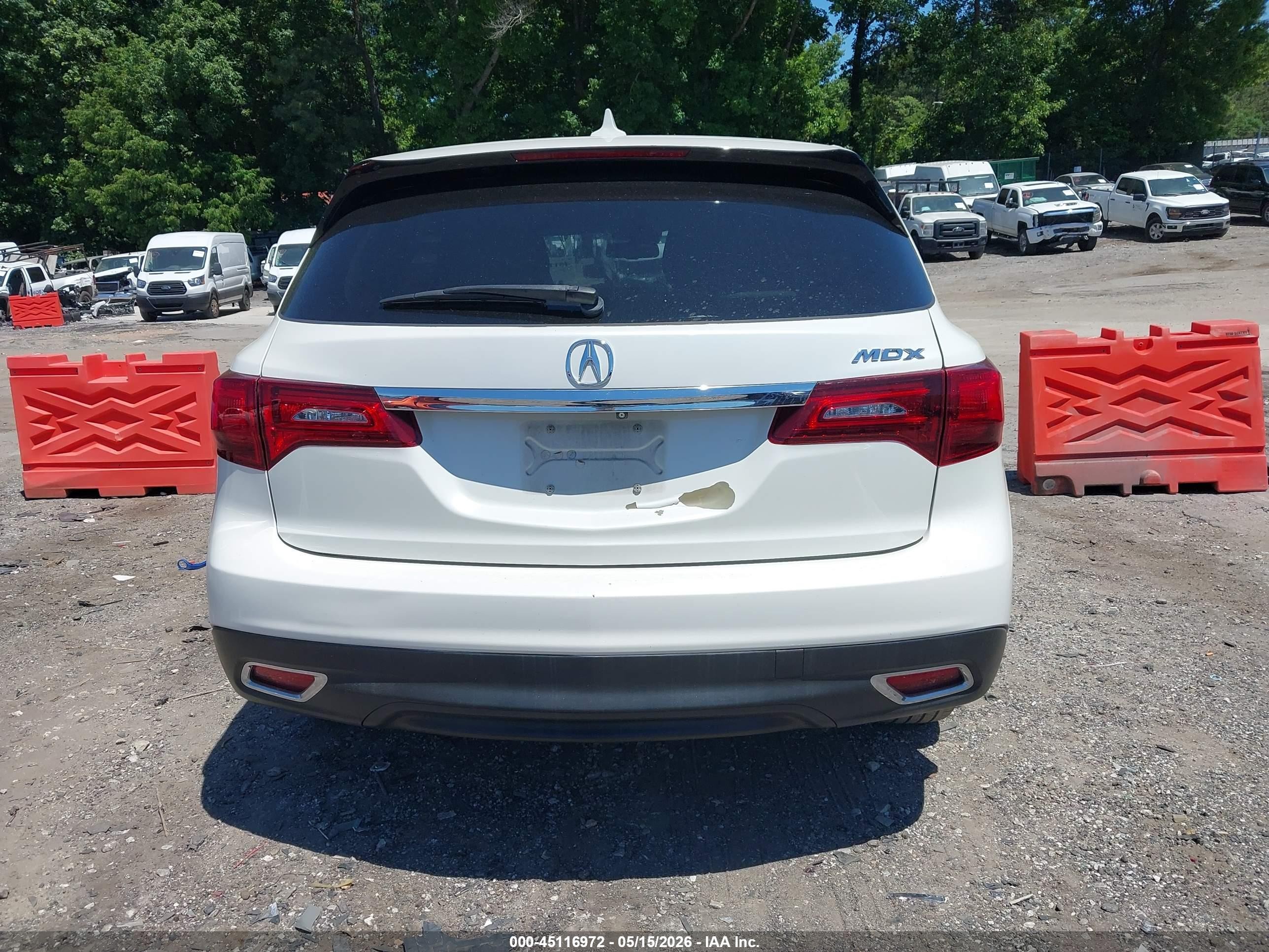 2015 Acura Mdx Technology Package White vin: 5FRYD3H49FB010907