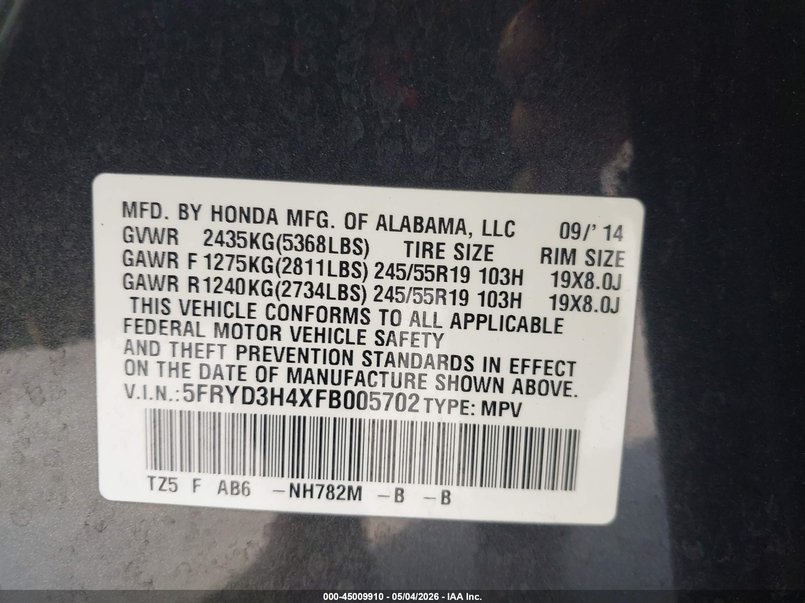 2015 Acura Mdx Technology Package Gray vin: 5FRYD3H4XFB005702