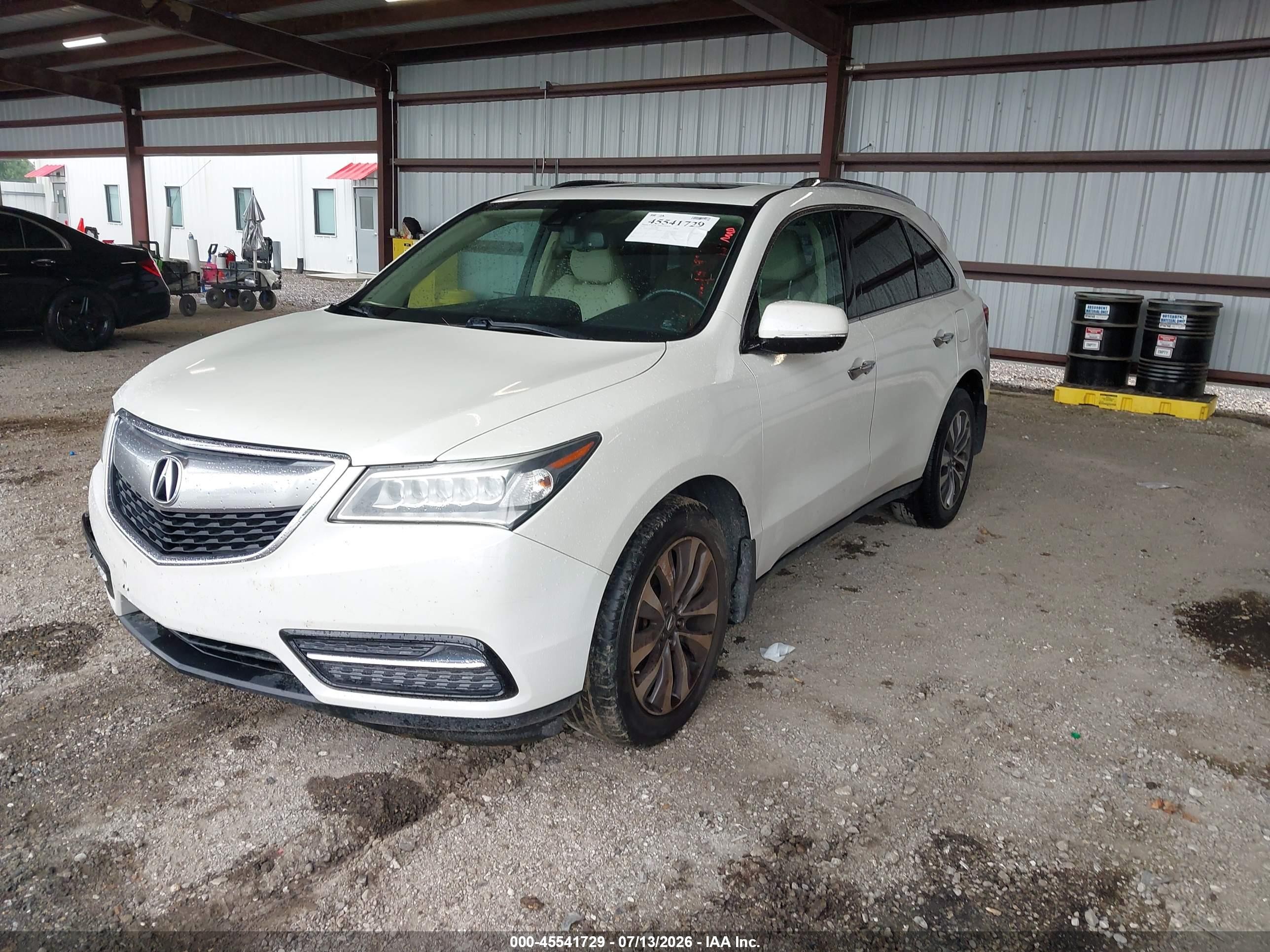 2014 Acura Mdx Tech/entertainment Pkg White vin: 5FRYD3H66EB017880