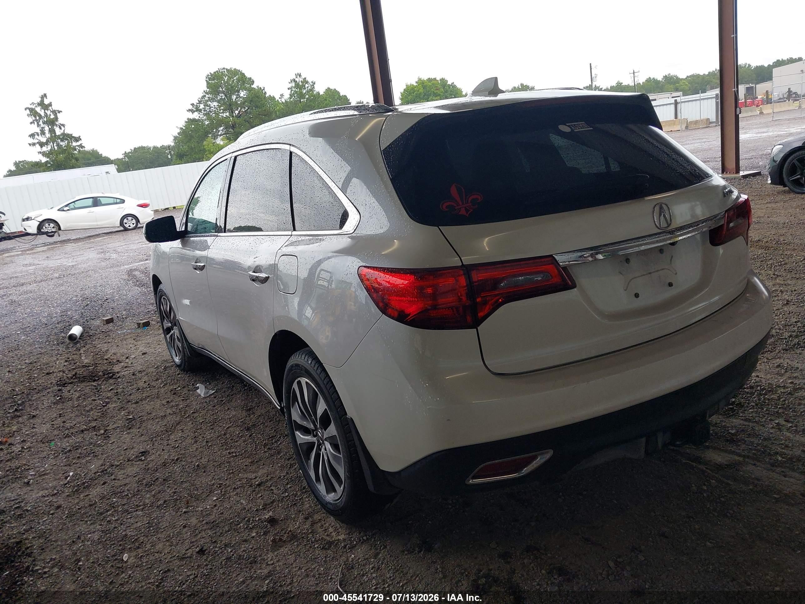 2014 Acura Mdx Tech/entertainment Pkg White vin: 5FRYD3H66EB017880