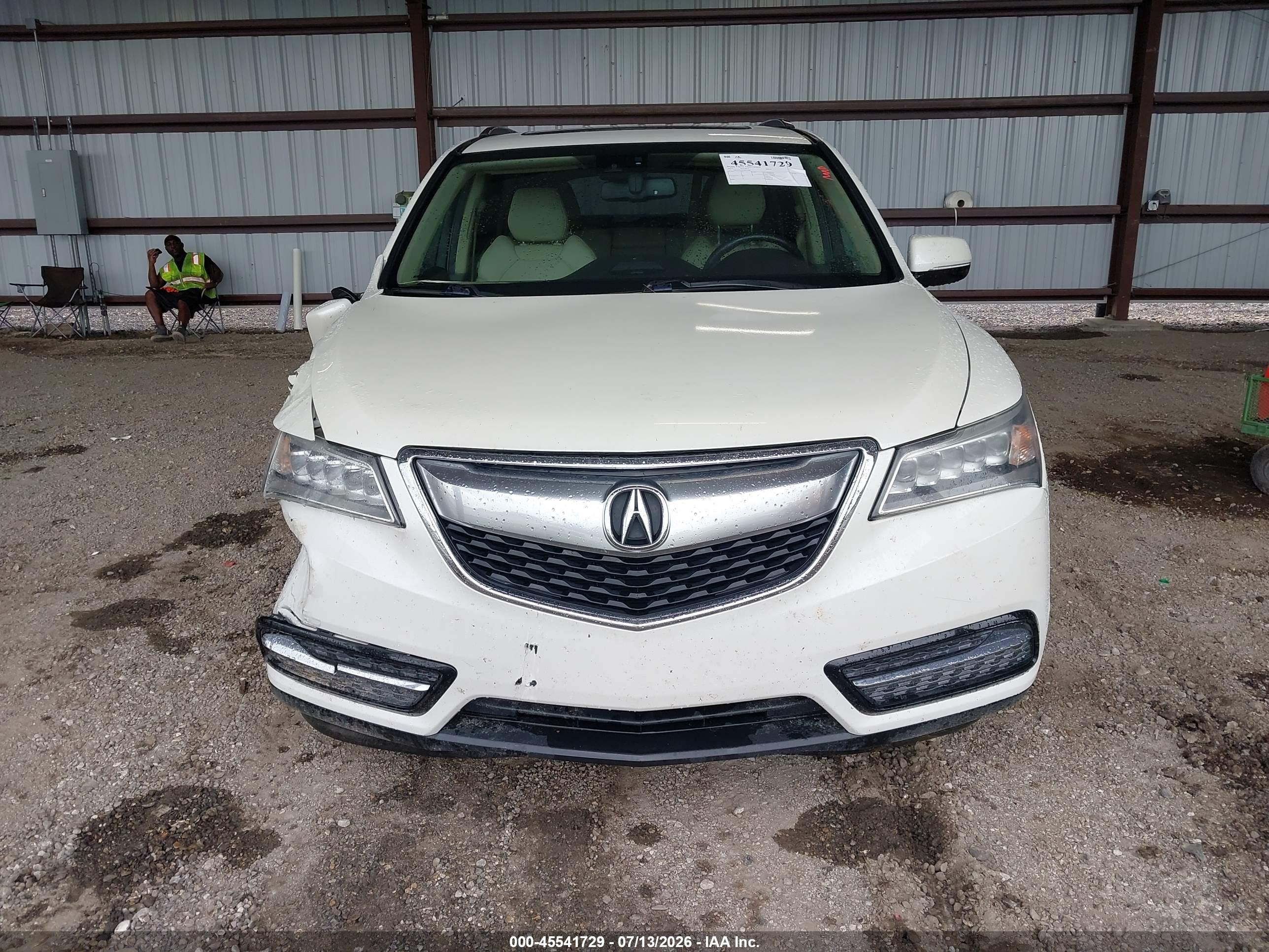 2014 Acura Mdx Tech/entertainment Pkg White vin: 5FRYD3H66EB017880