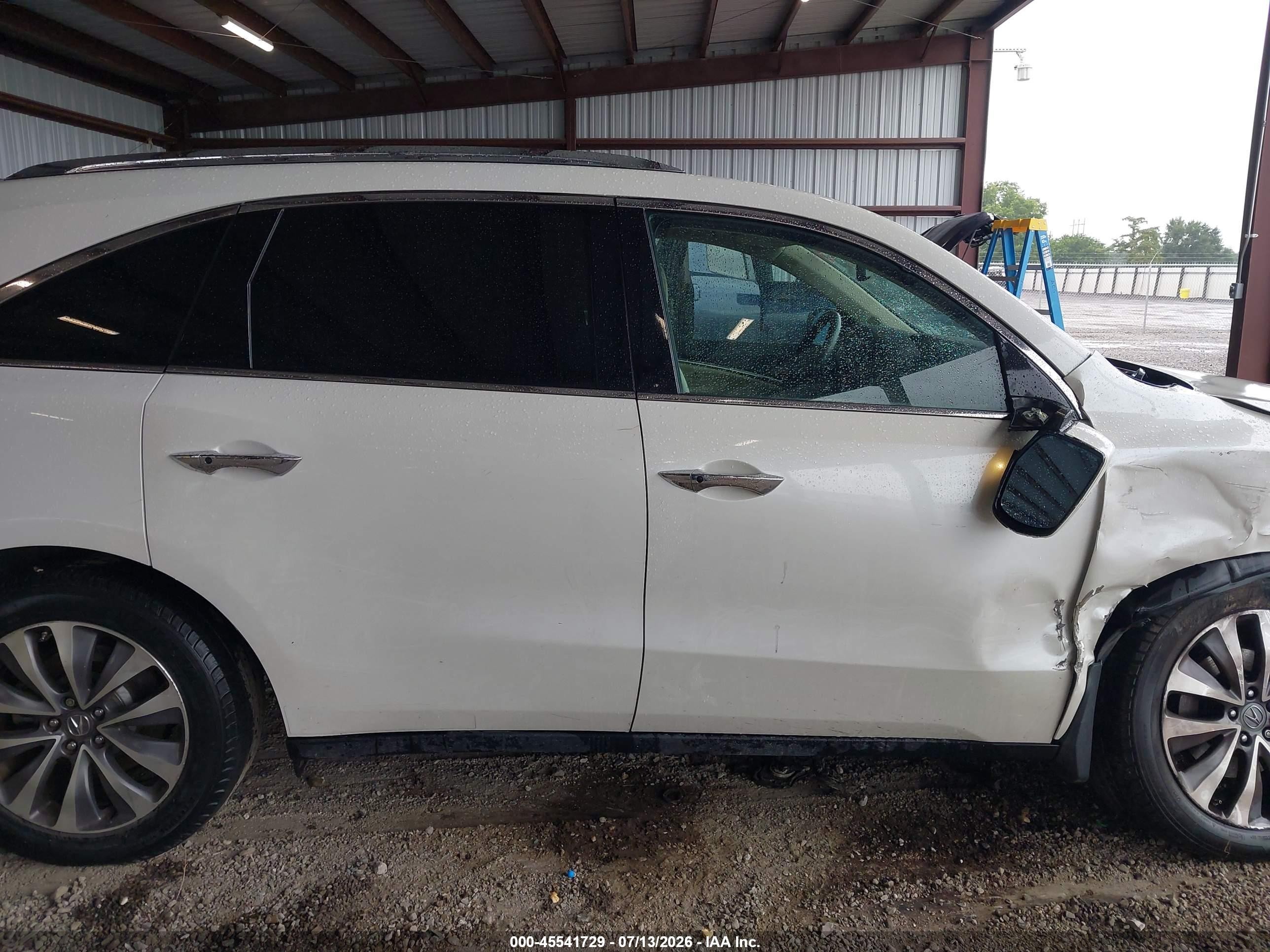 2014 Acura Mdx Tech/entertainment Pkg White vin: 5FRYD3H66EB017880