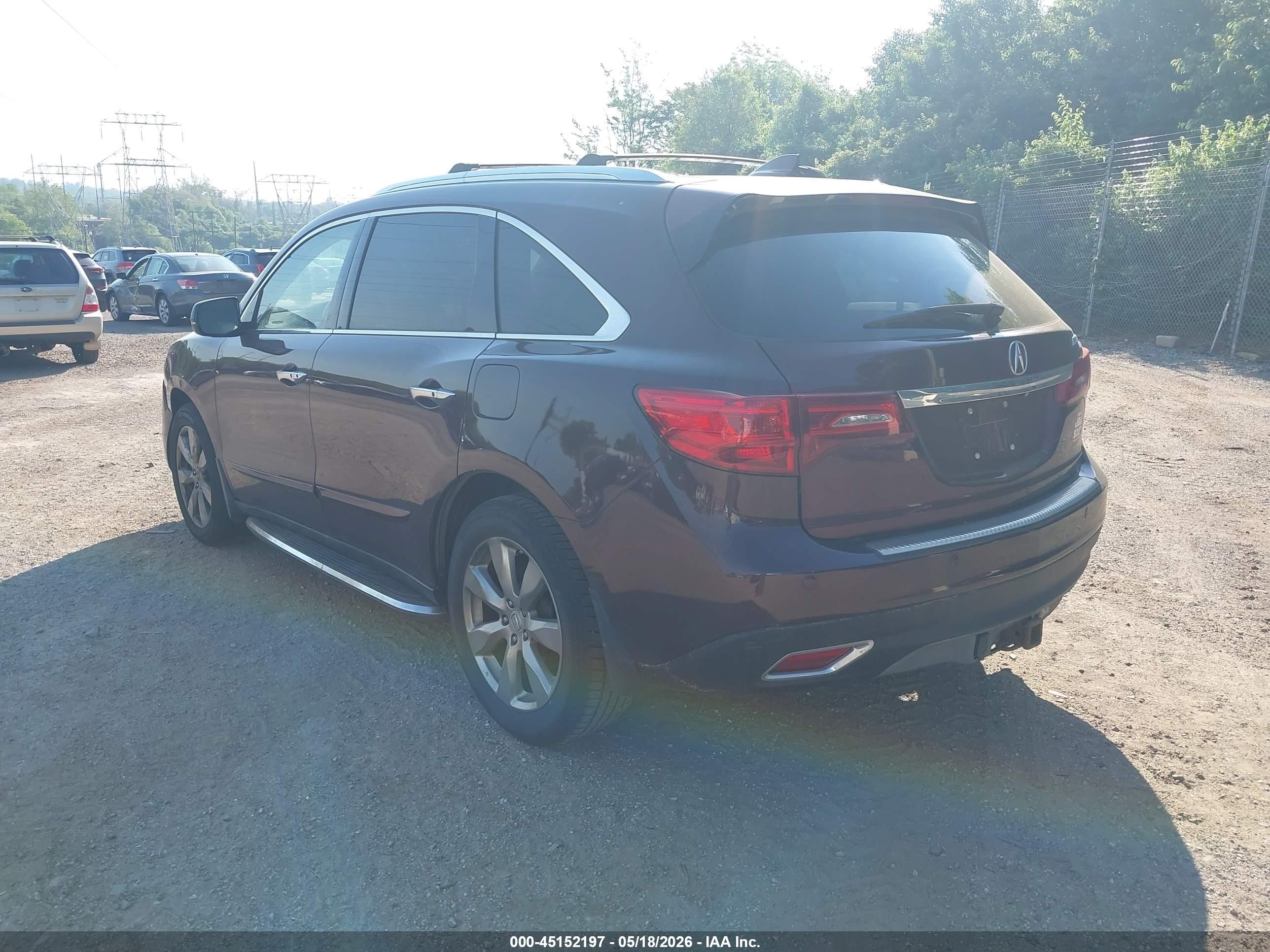 2014 Acura Mdx Advance Pkg W/entertainment Pkg Burgundy vin: 5FRYD3H80EB019240